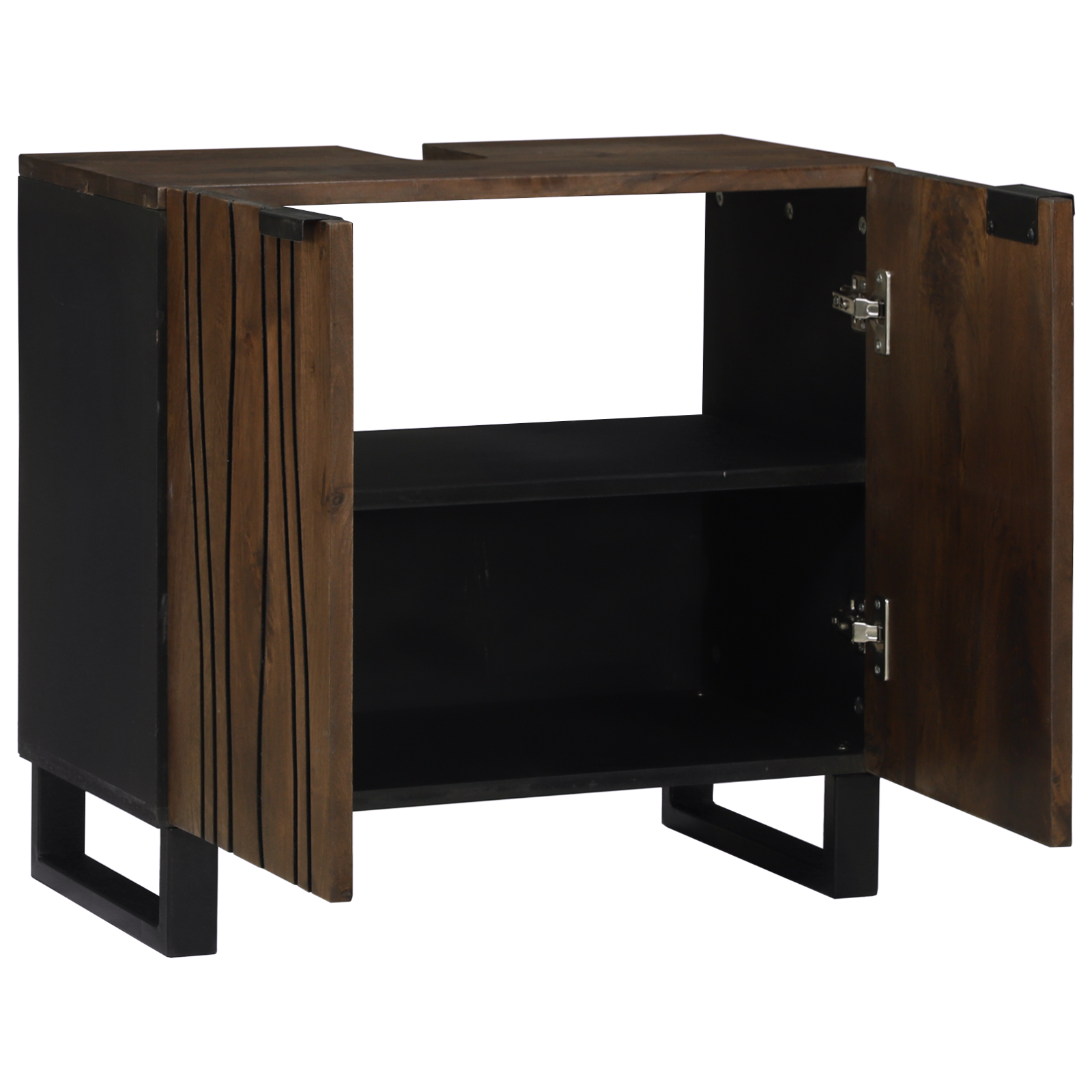Cabinet pentru chiuvetă Nuc Lemn masiv, Metal Mediu Elegant GartenMobel Dekor