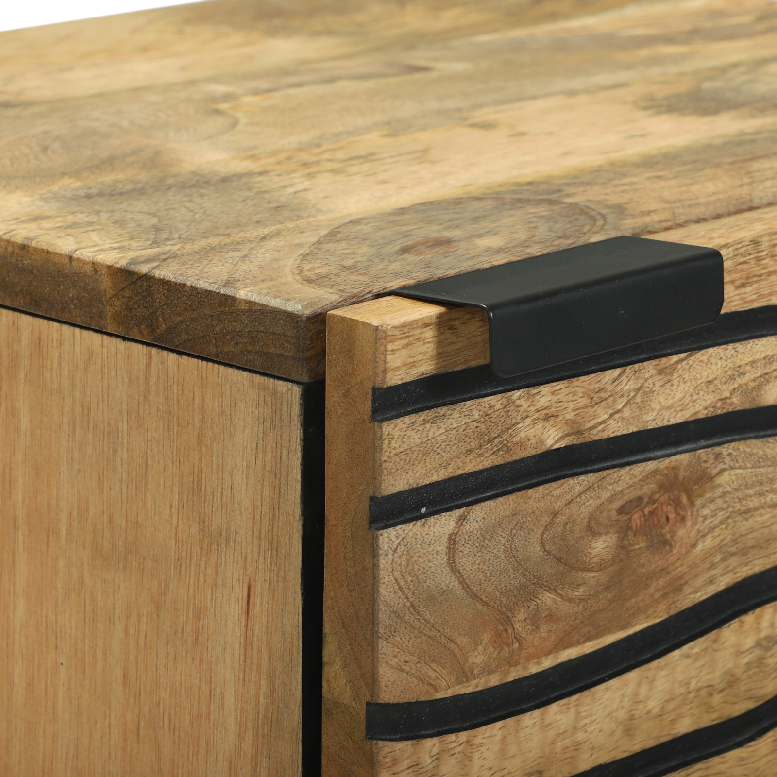 Highboard 40x33.5x110 cm din lemn masiv de mango GartenMobel Dekor