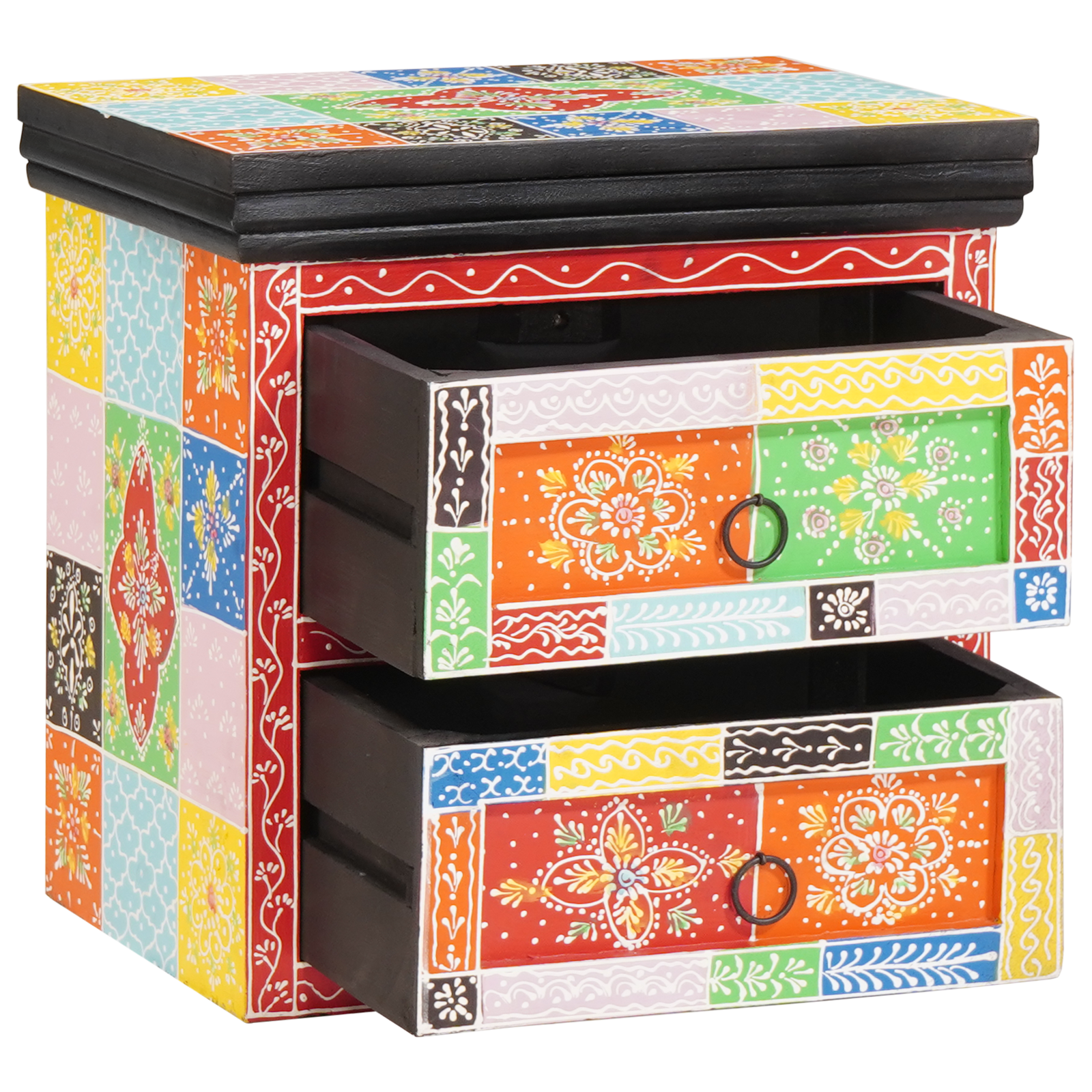 Noptieră Multicolor 40x30x40 cm Lemn Solid Mango GartenMobel Dekor