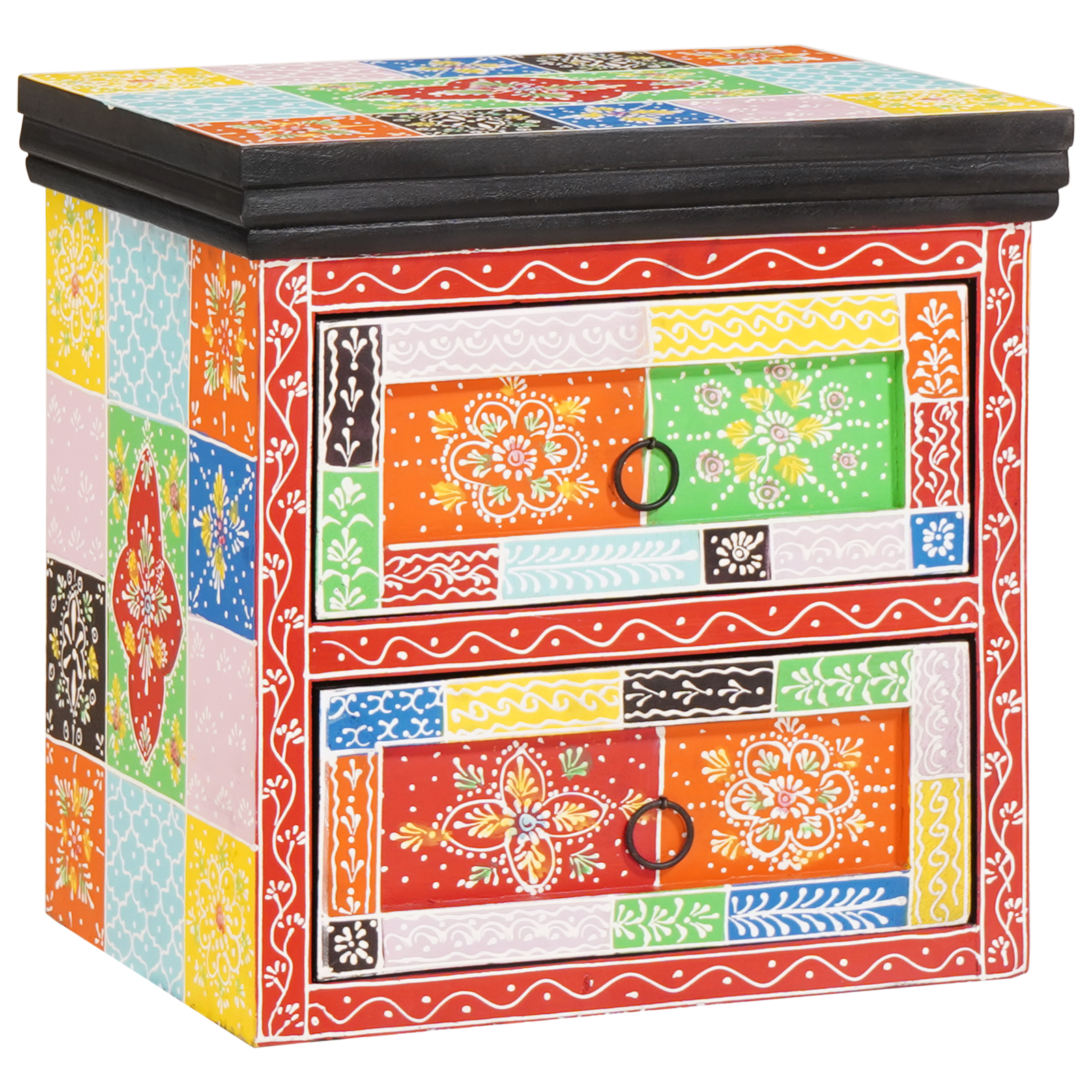 Noptieră Multicolor 40x30x40 cm Lemn Solid Mango GartenMobel Dekor