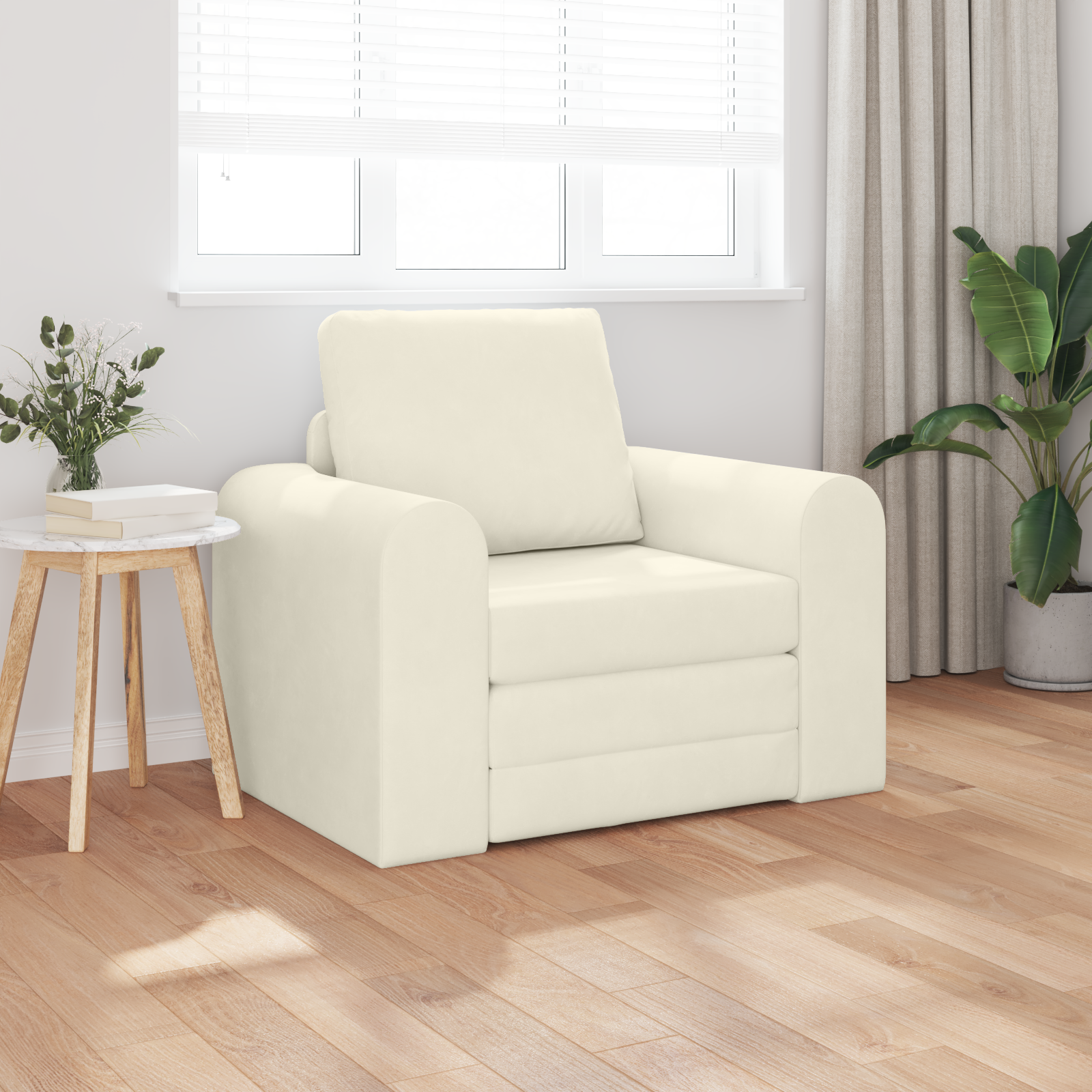 Canapea Pat 2 în 1 Crem 98x71x83 cm Velvet GartenMobel Dekor