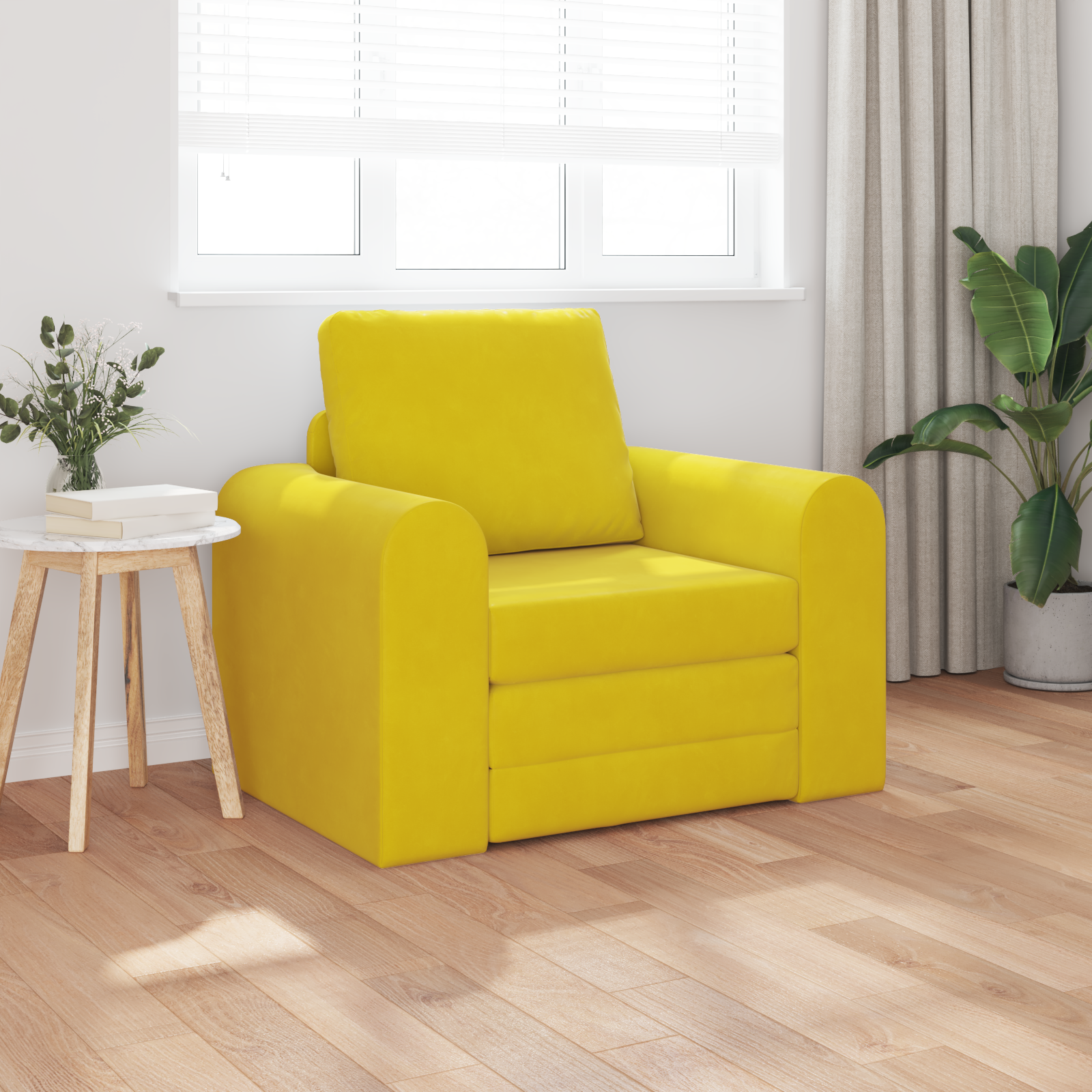 Canapea Pat 2 în 1 Galben 98x71x83 cm Velvet GartenMobel Dekor
