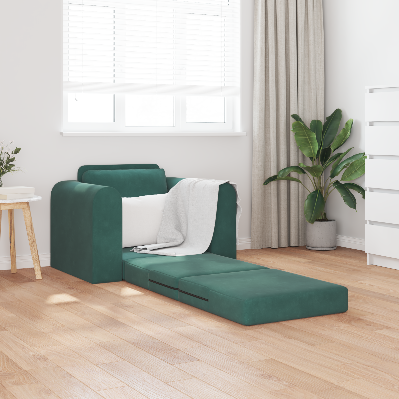Canapea pat 2 în 1 verde închis 98x71x83 cm catifea GartenMobel Dekor
