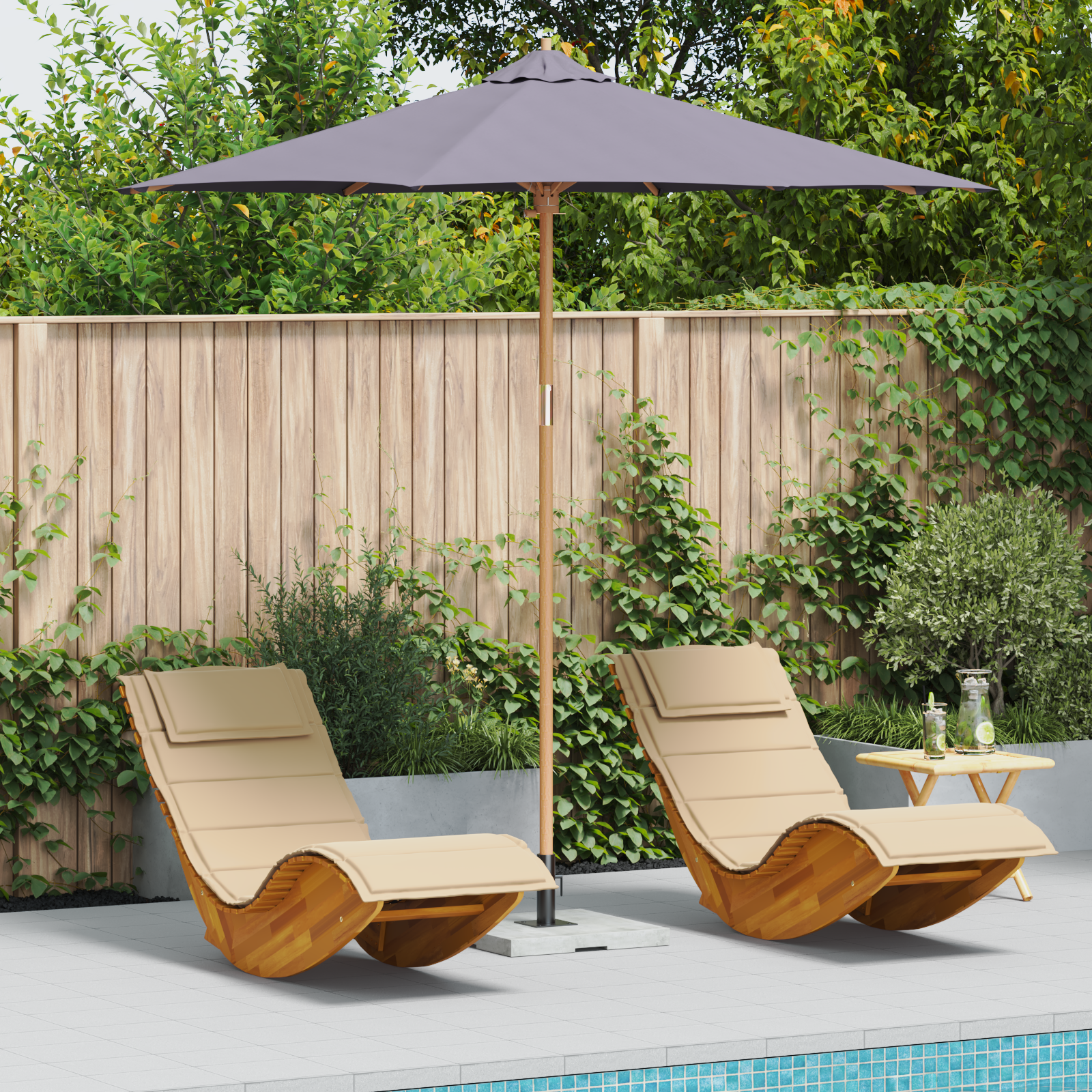 Parasol de Grădină - Gri Închis, 270x260 cm, Bambus GartenMobel Dekor