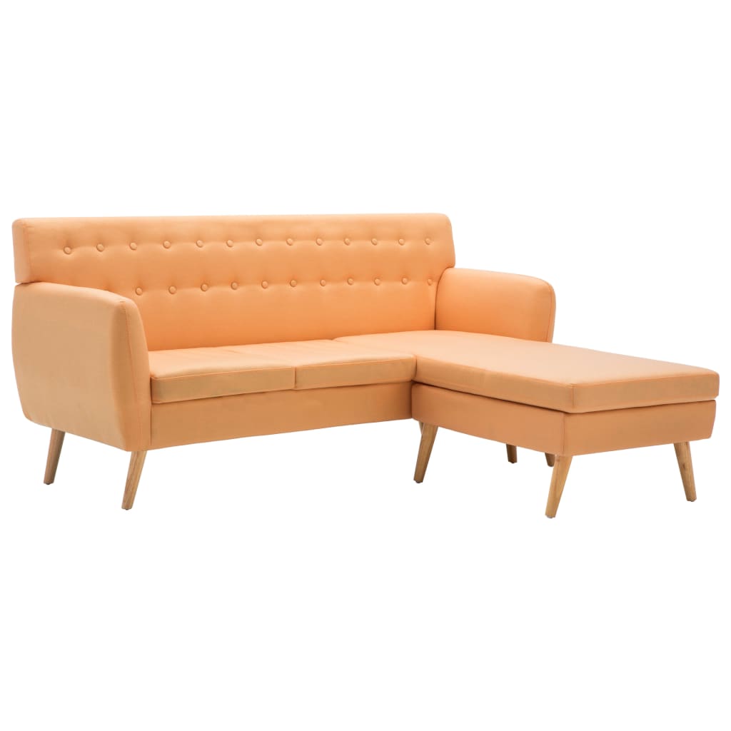 Canapea formă L, textil, 171,5 x 138 x 81,5 cm, portocaliu GartenMobel Dekor