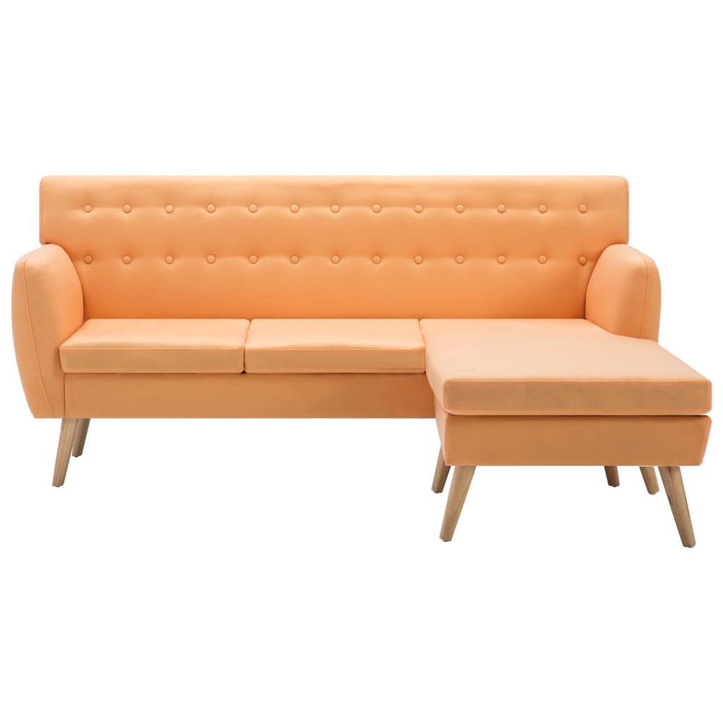 Canapea formă L, textil, 171,5 x 138 x 81,5 cm, portocaliu GartenMobel Dekor