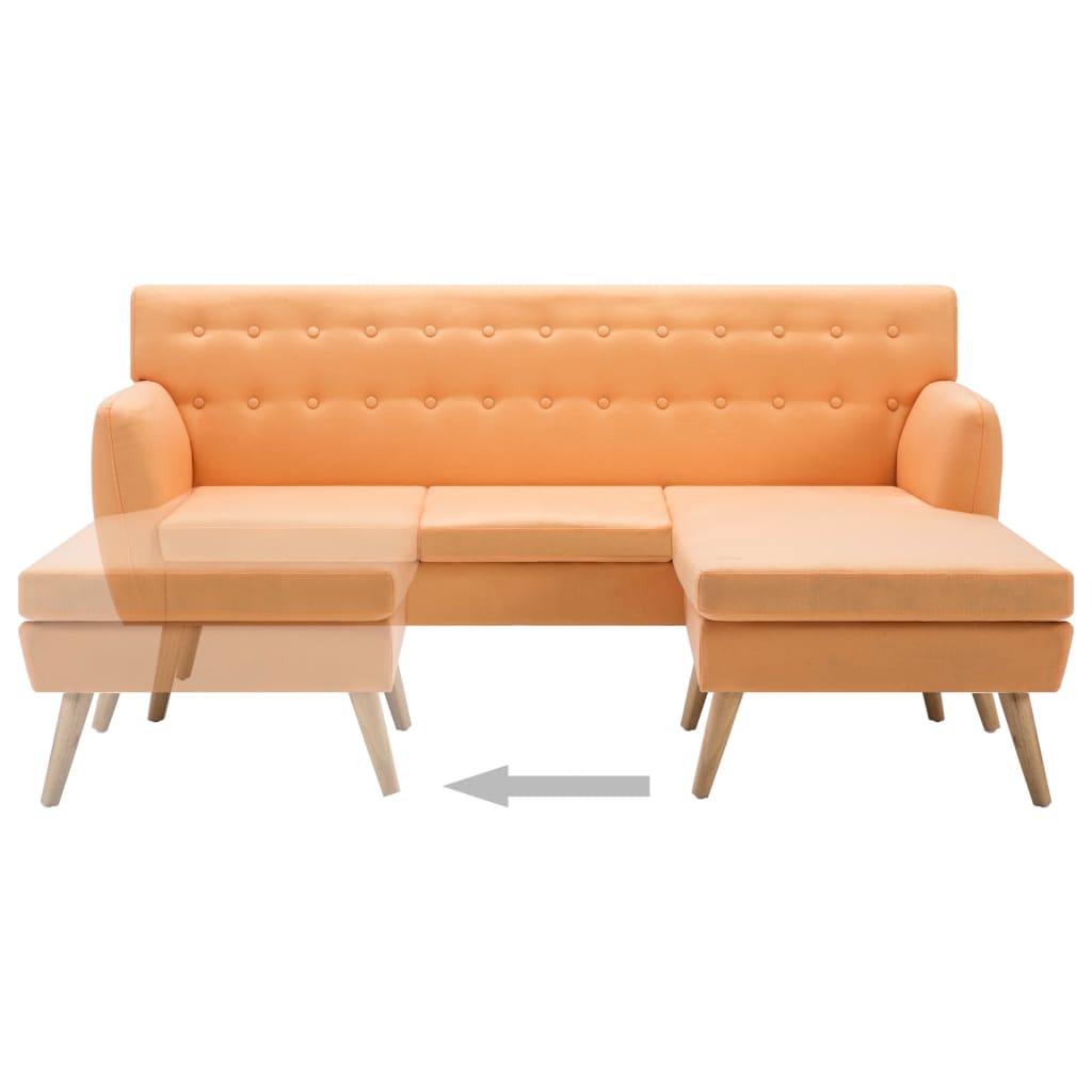 Canapea formă L, textil, 171,5 x 138 x 81,5 cm, portocaliu GartenMobel Dekor