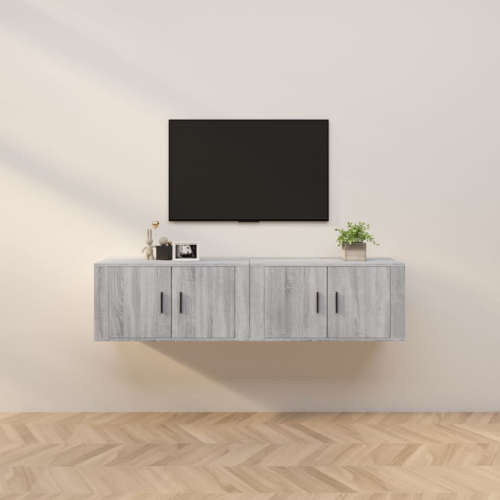 Dulapuri TV montate pe perete 2 buc., gri sonoma, 80x34,5x40 cm GartenMobel Dekor