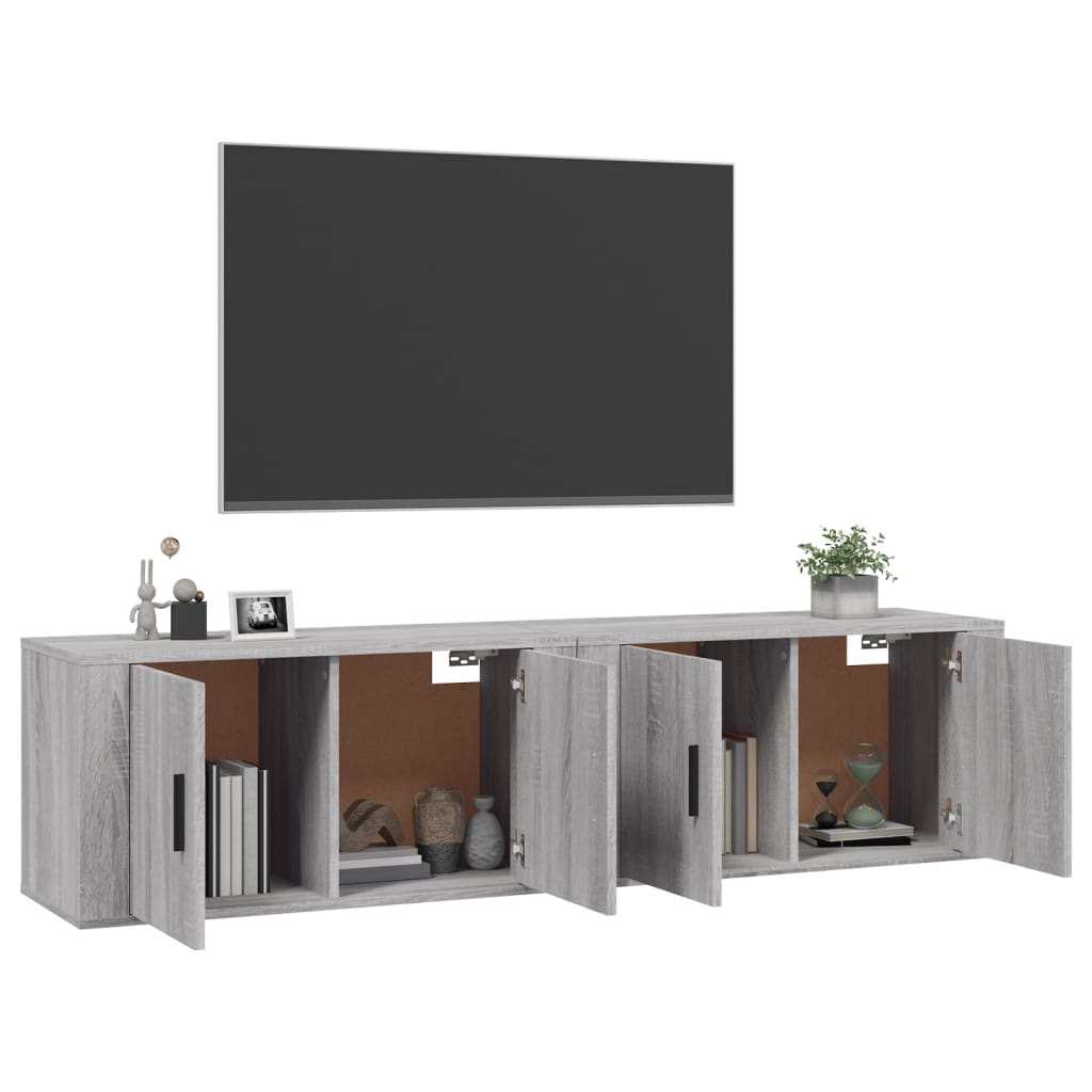 Dulapuri TV montate pe perete 2 buc., gri sonoma, 80x34,5x40 cm GartenMobel Dekor