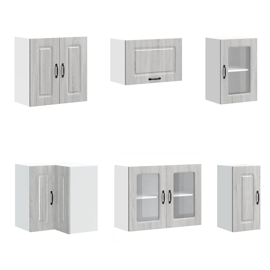 Set de dulapuri de bucătărie 11 piese „Kalmar” lemn Sonoma gri GartenMobel Dekor