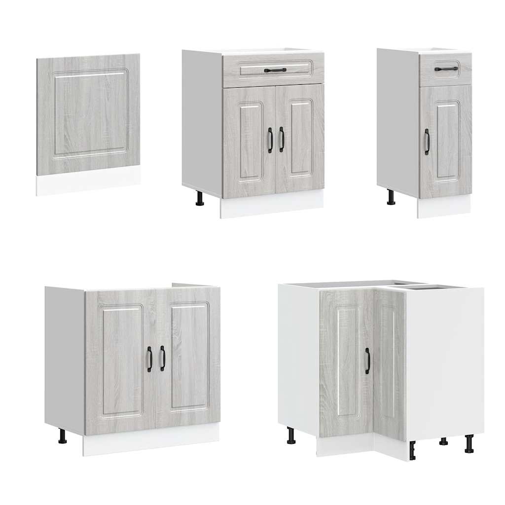 Set de dulapuri de bucătărie 11 piese „Kalmar” lemn Sonoma gri GartenMobel Dekor