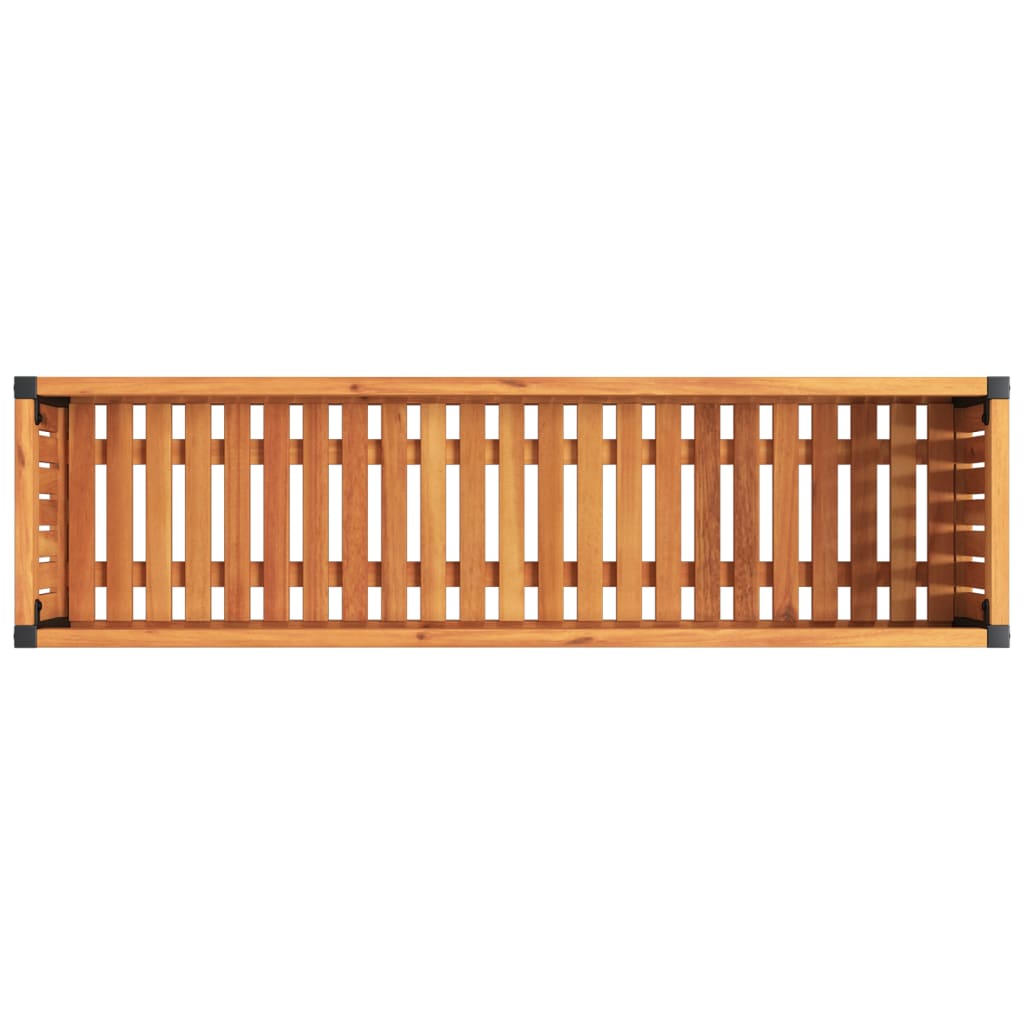 Jardinieră de grădină, 110x30x27,5 cm, lemn masiv acacia/oțel GartenMobel Dekor