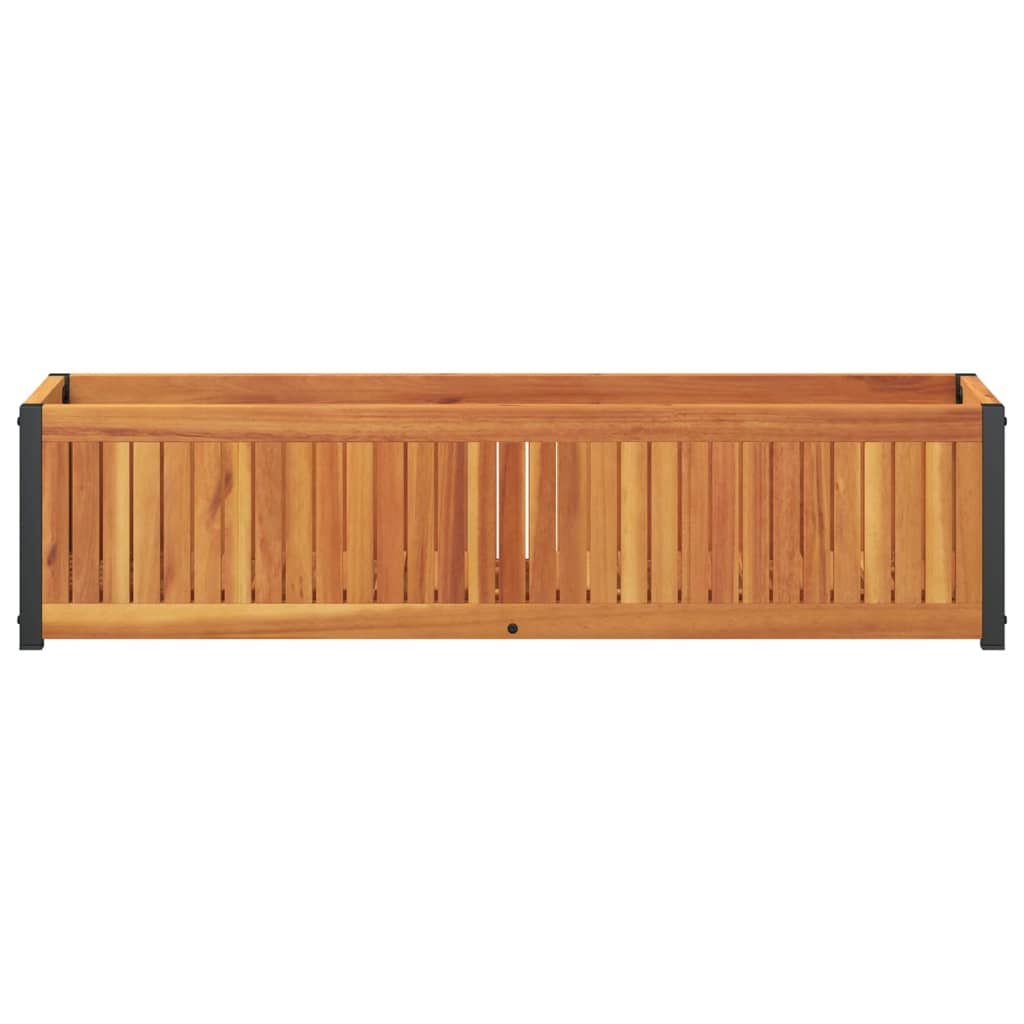 Jardinieră de grădină, 110x30x27,5 cm, lemn masiv acacia/oțel GartenMobel Dekor