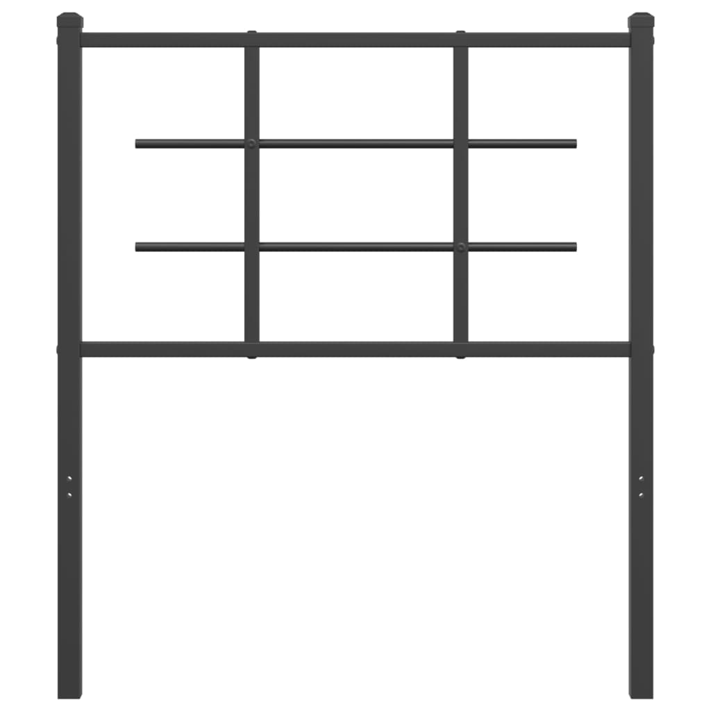 Tăblie de pat metalică, negru, 75 cm GartenMobel Dekor