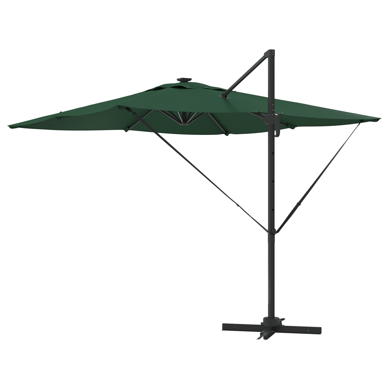 Cantilever Roma Parasol cu LED-uri Verzi 286x285x270 cm Aluminiu GartenMobel Dekor
