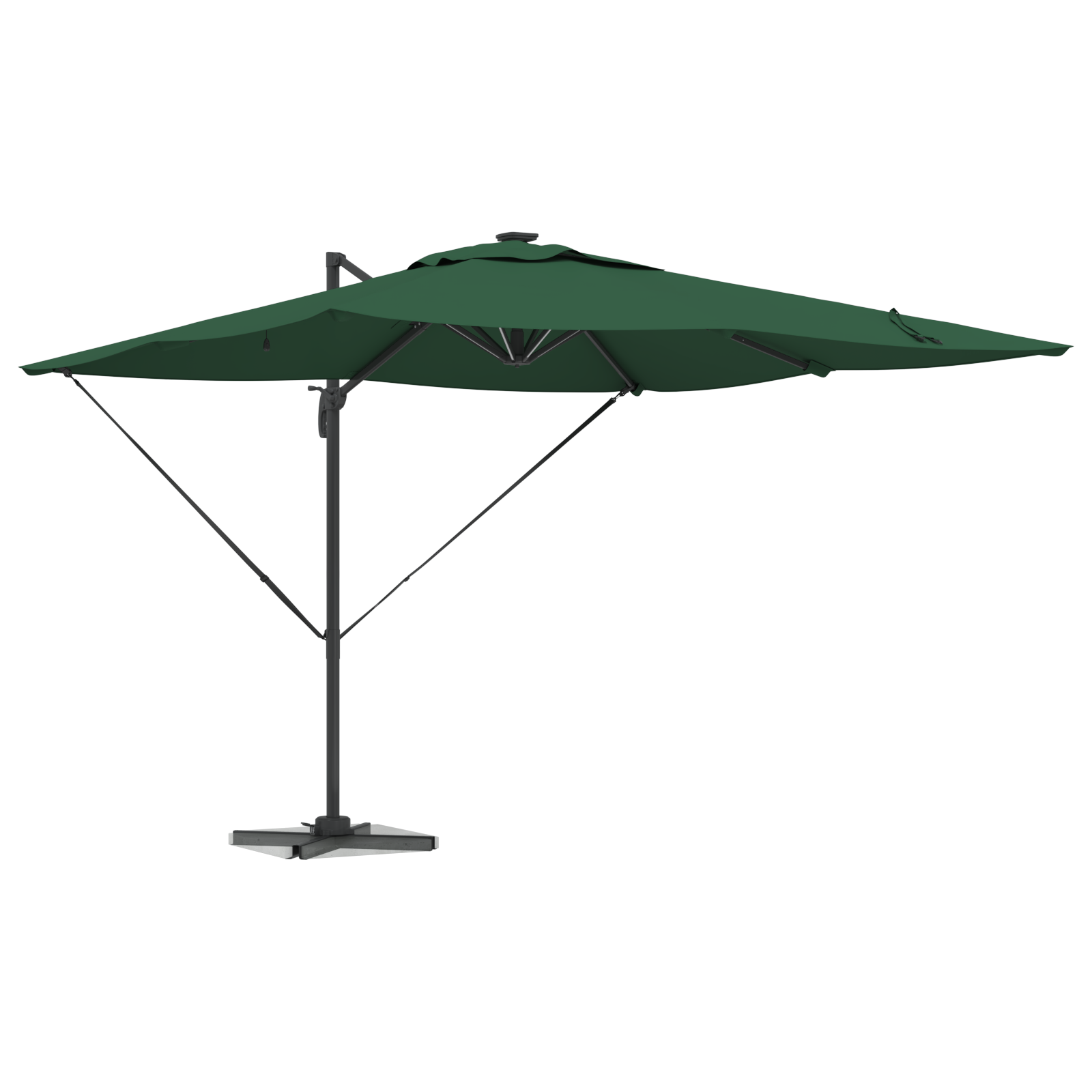 Cantilever Roma Parasol cu LED-uri Verzi 286x285x270 cm Aluminiu GartenMobel Dekor