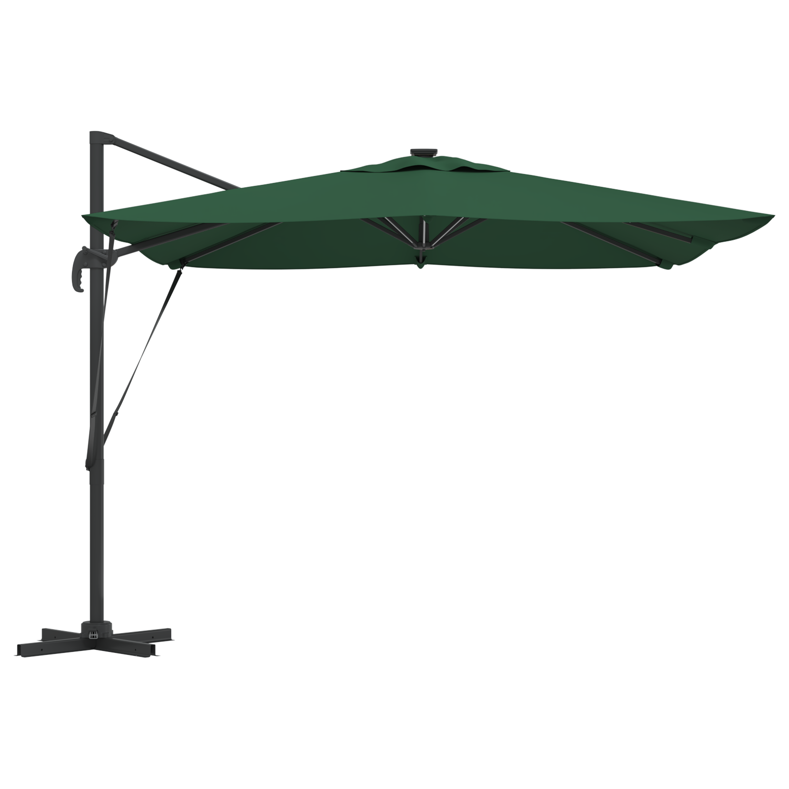 Cantilever Roma Parasol cu LED-uri Verzi 286x285x270 cm Aluminiu GartenMobel Dekor