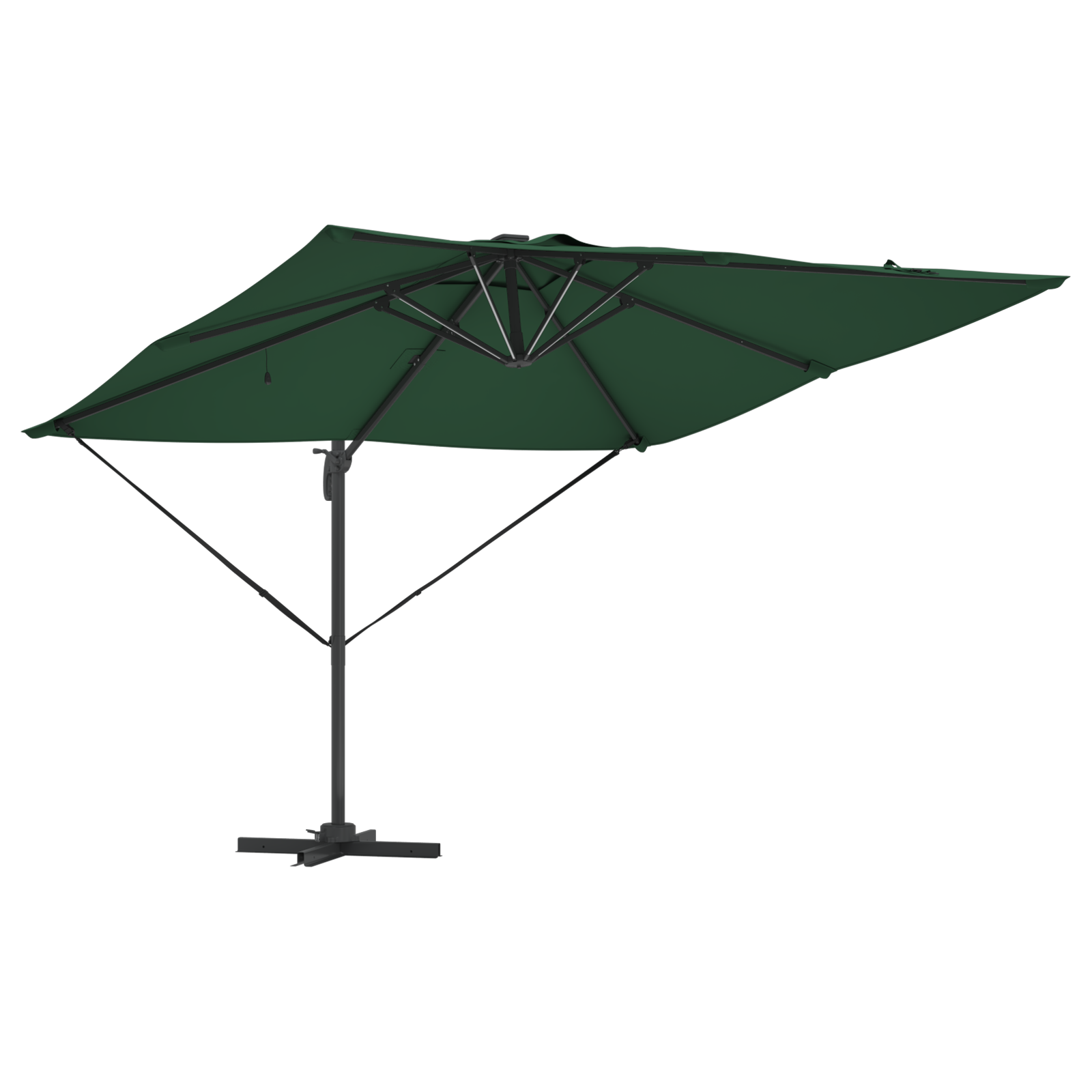 Cantilever Roma Parasol cu LED-uri Verzi 286x285x270 cm Aluminiu GartenMobel Dekor