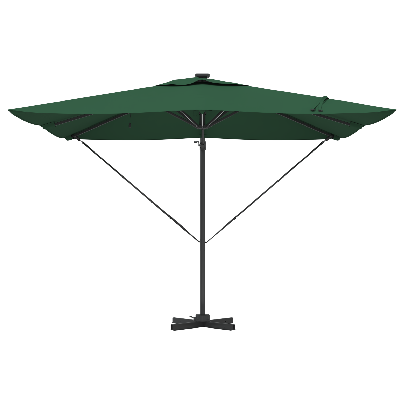 Cantilever Roma Parasol cu LED-uri Verzi 286x285x270 cm Aluminiu GartenMobel Dekor