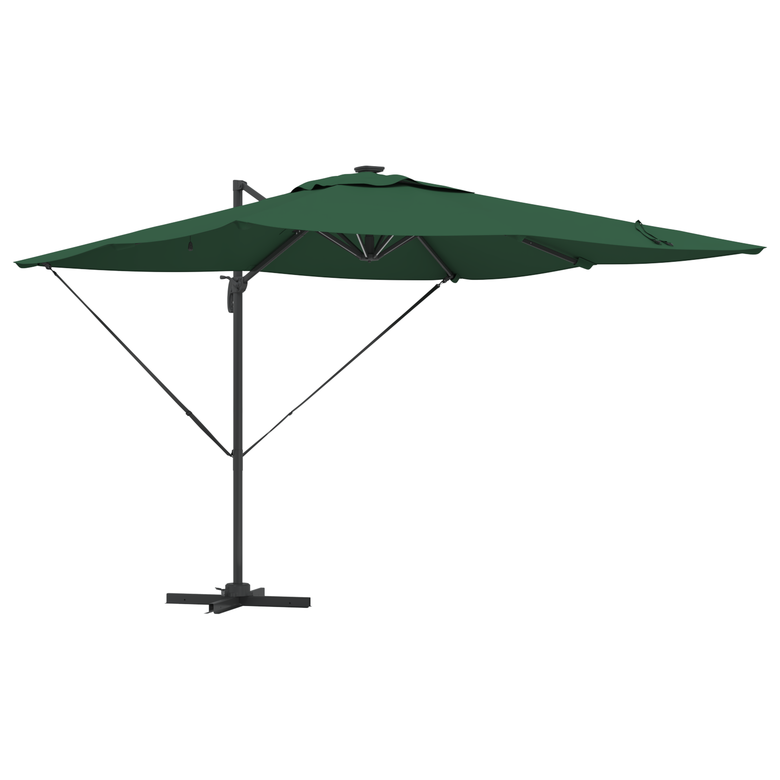 Cantilever Roma Parasol cu LED-uri Verzi 286x285x270 cm Aluminiu GartenMobel Dekor
