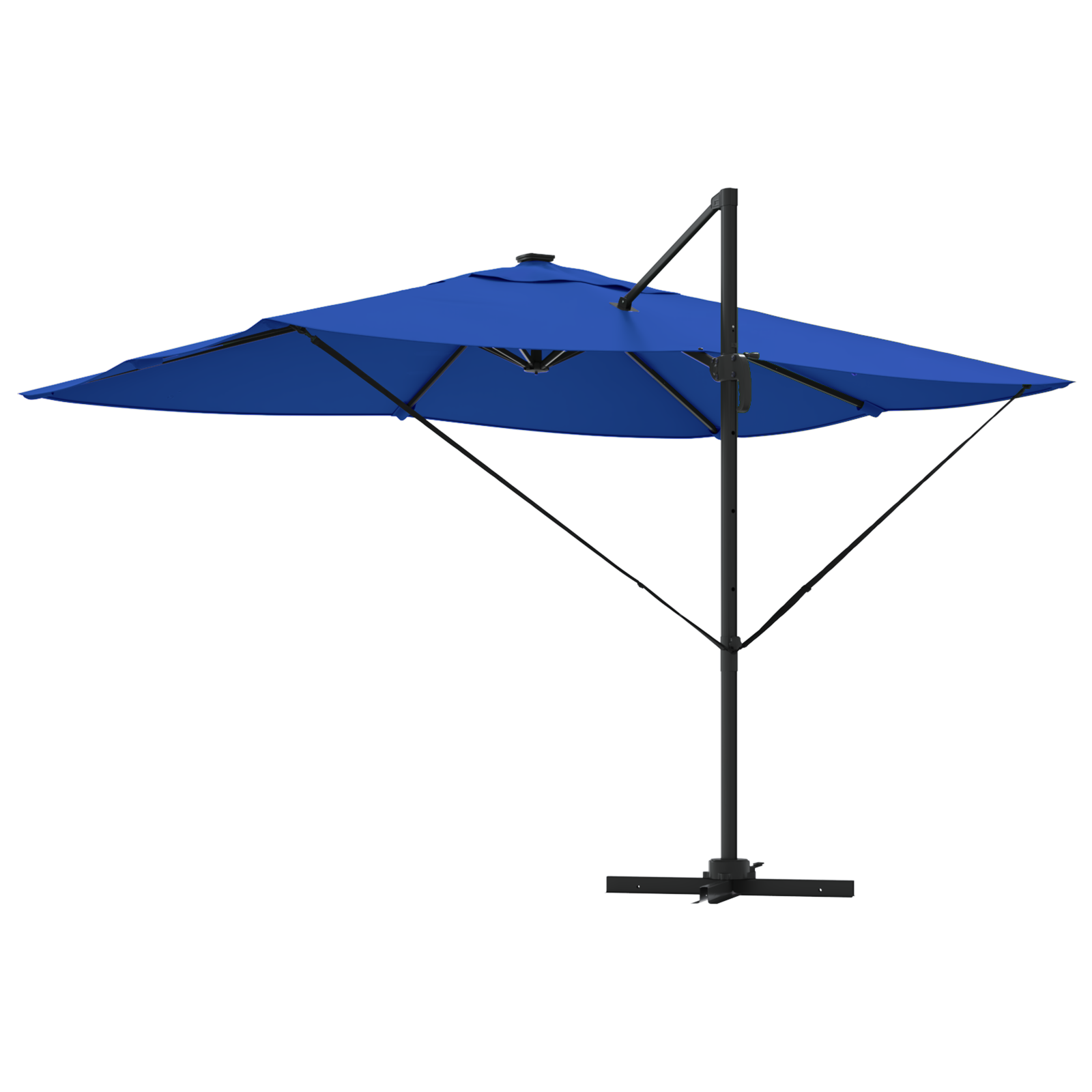 Umbra cantilever Roma de la cu LED-uri Albastru Azur 352x251x265 cm Aluminiu GartenMobel Dekor
