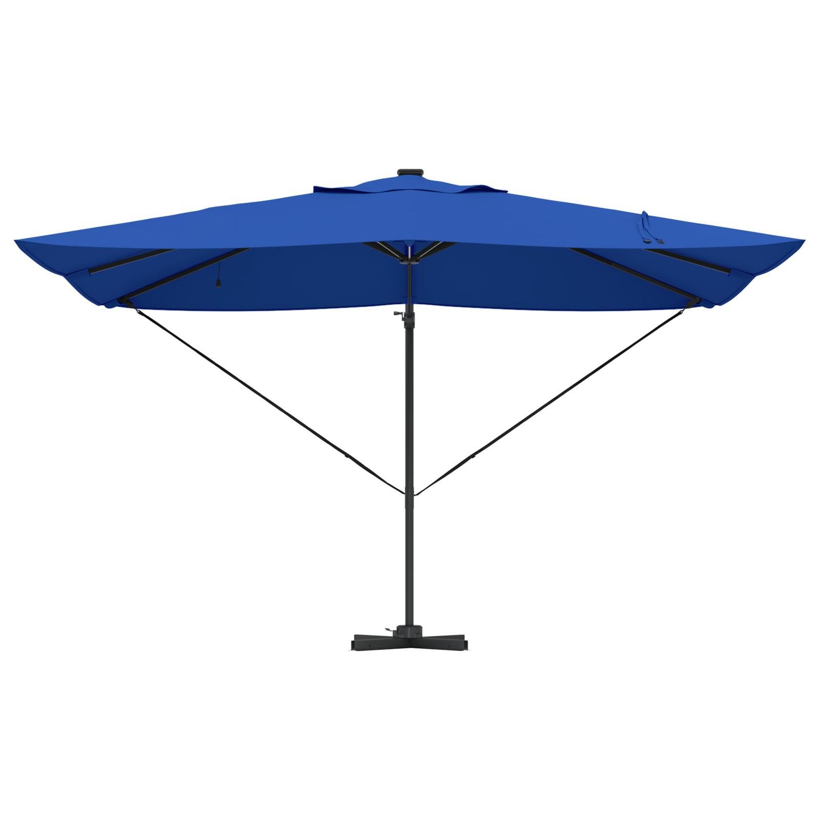 Umbra cantilever Roma de la cu LED-uri Albastru Azur 352x251x265 cm Aluminiu GartenMobel Dekor