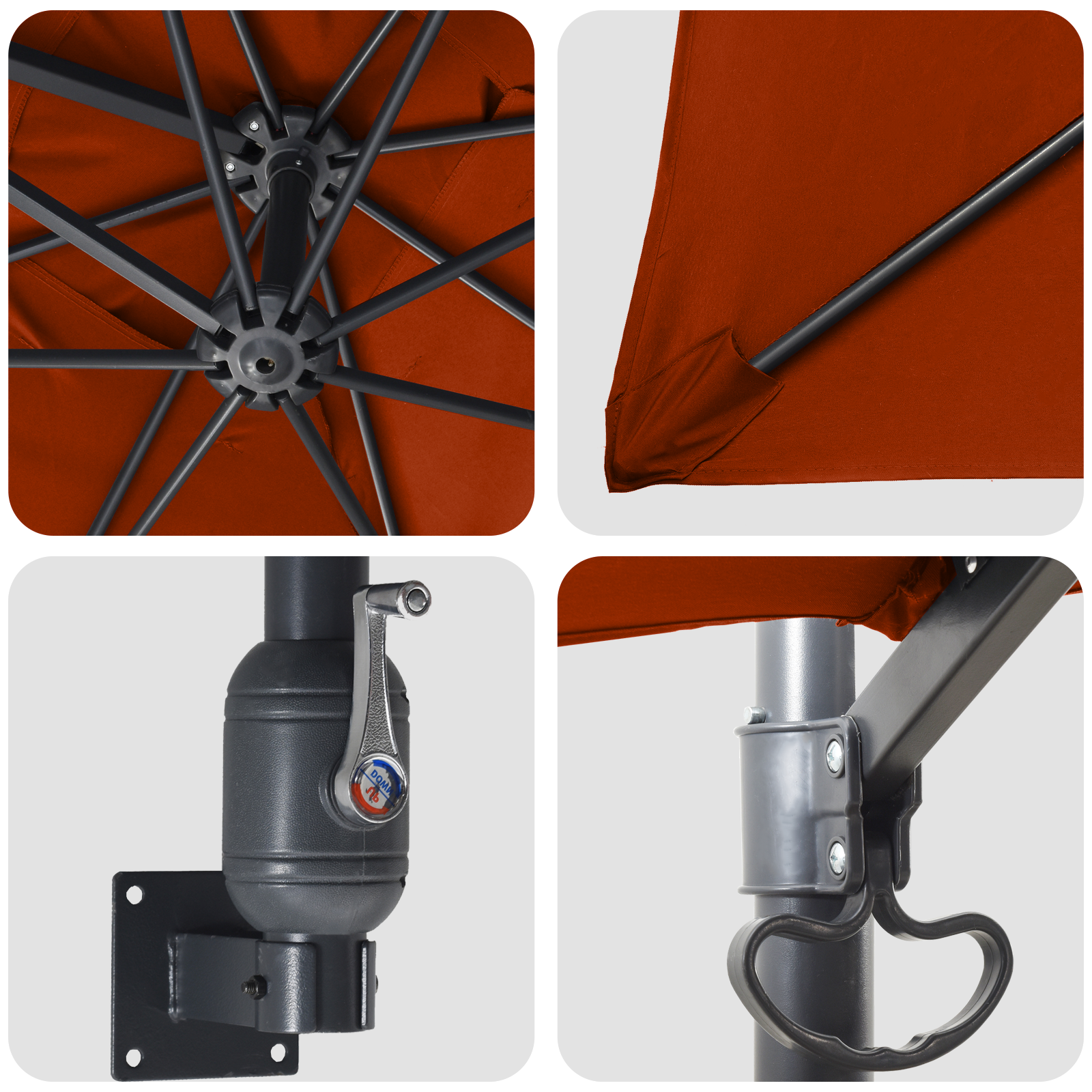 Umbrelă Cantilever Portocalie Arsă Poliester Mare Înclinabil GartenMobel Dekor