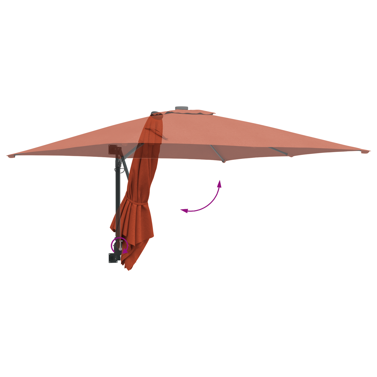 Umbrelă Cantilever Portocalie Arsă Poliester Mare Înclinabil GartenMobel Dekor