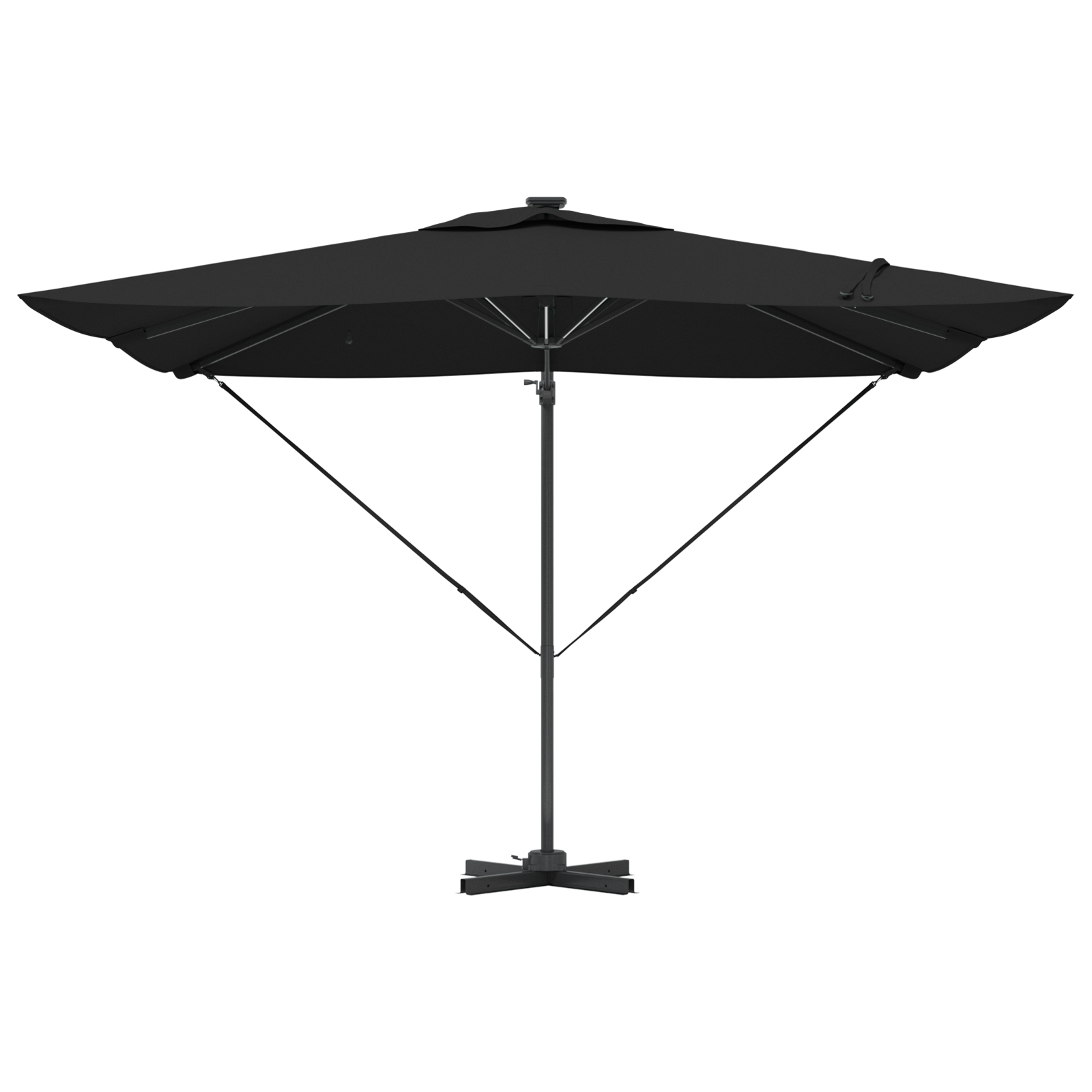Umbrelă Cantilever Roma cu LED-uri Neagră 286x285x270 cm Aluminiu GartenMobel Dekor