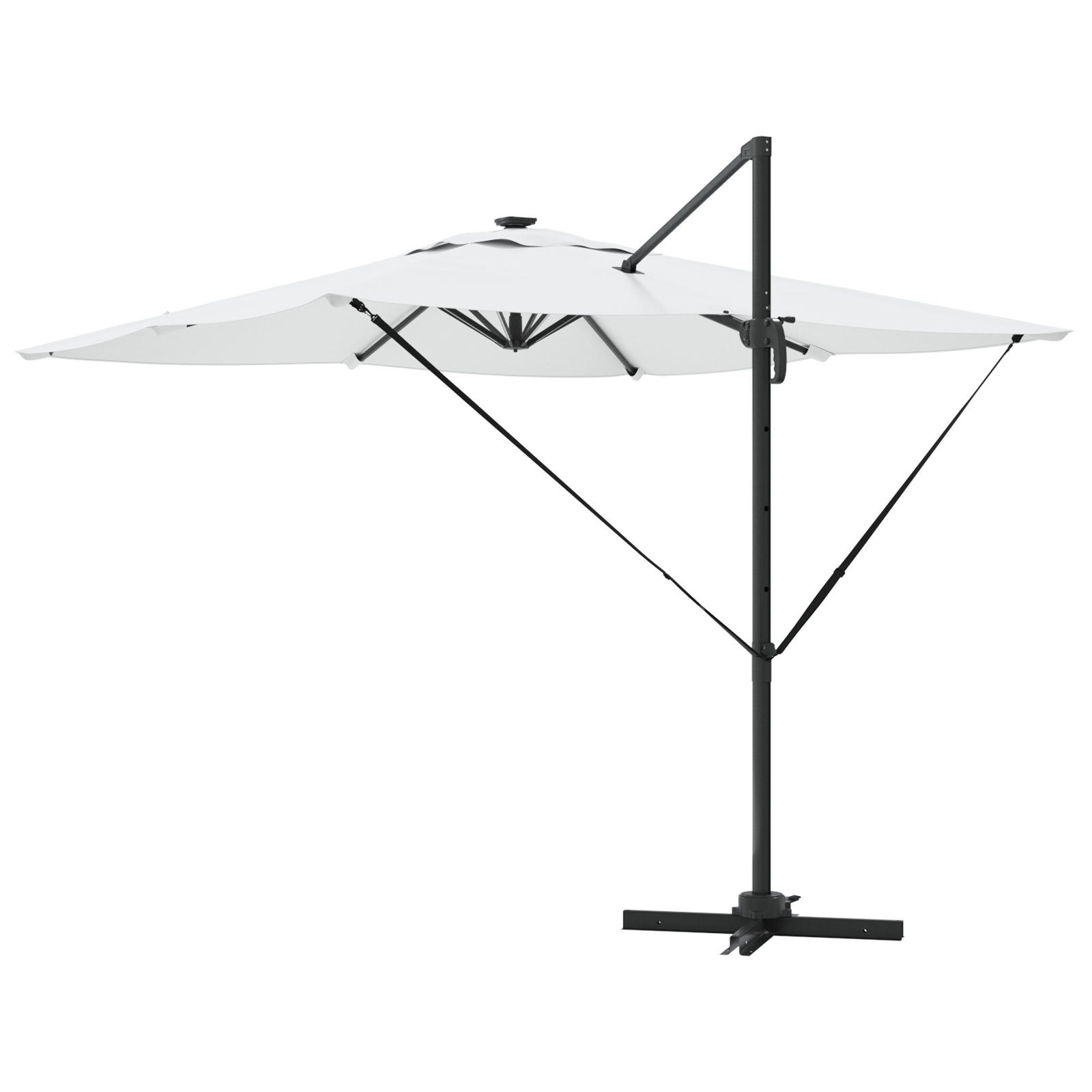 Umbrelă Cantilever Roma cu LED-uri Nisip 286x285x270 cm Aluminiu GartenMobel Dekor