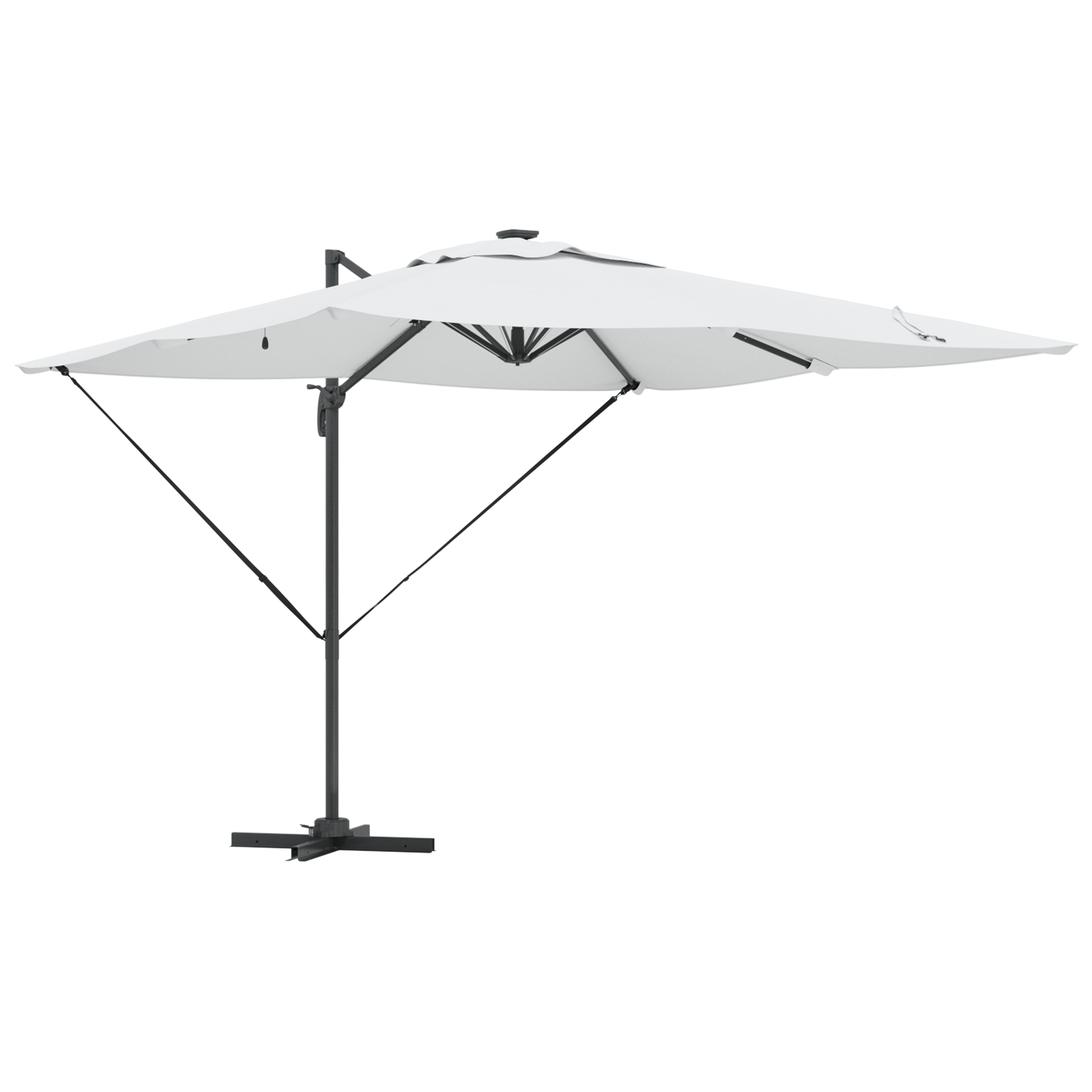 Umbrelă Cantilever Roma cu LED-uri Nisip 286x285x270 cm Aluminiu GartenMobel Dekor
