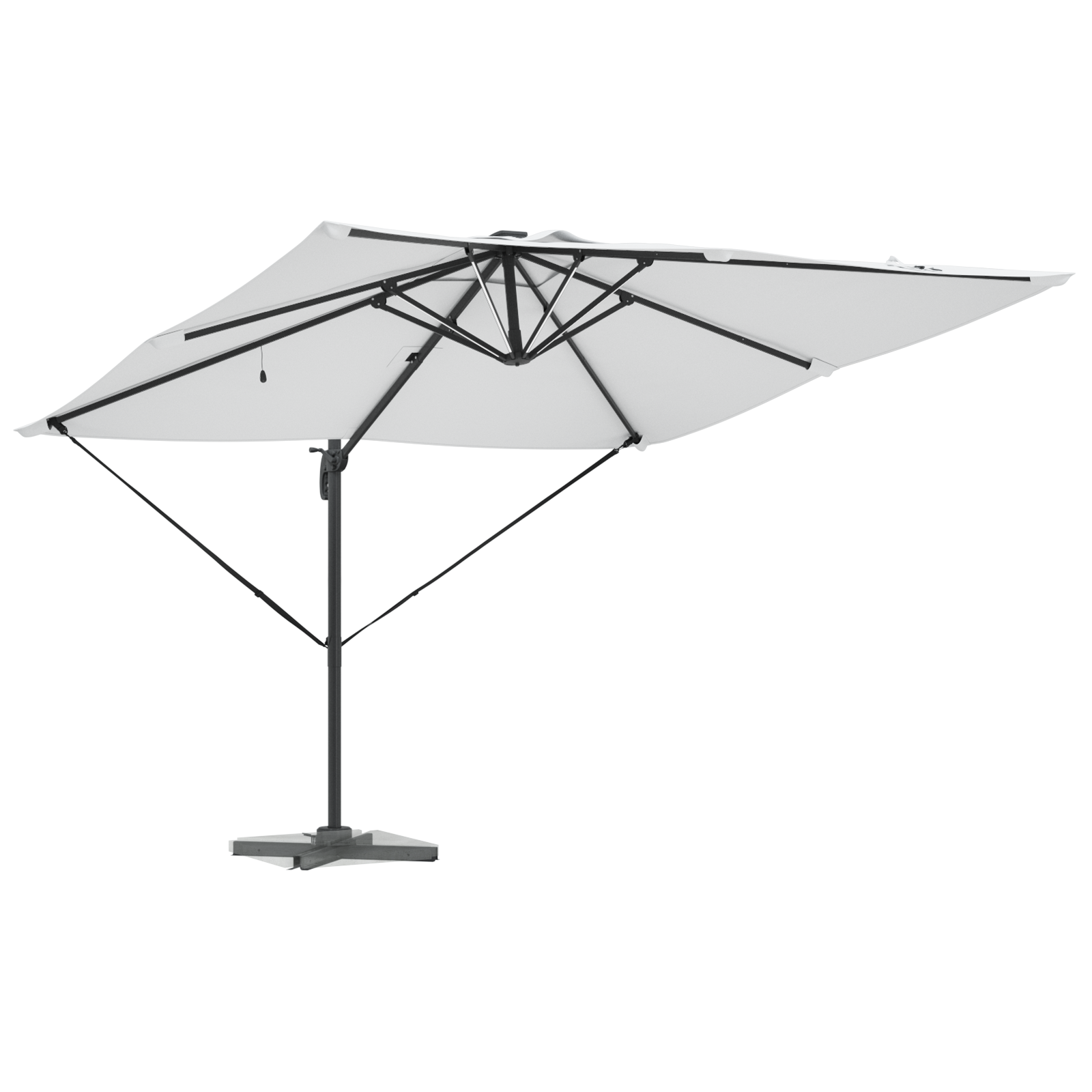 Umbrelă Cantilever Roma cu LED-uri Nisip 286x285x270 cm Aluminiu GartenMobel Dekor