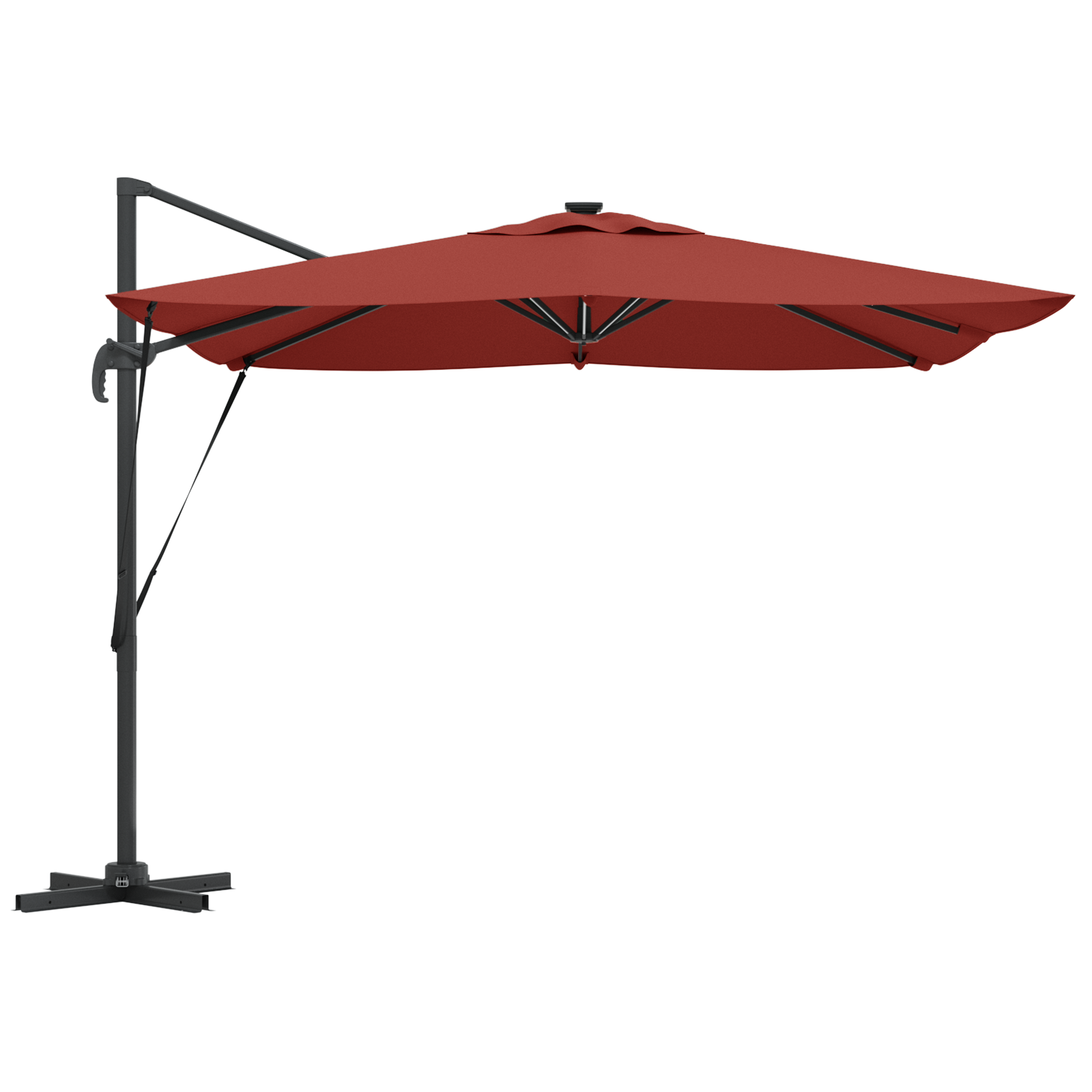 Umbrelă Cantilever Roma cu LED-uri Terracotta 286x285x270 cm Aluminiu GartenMobel Dekor