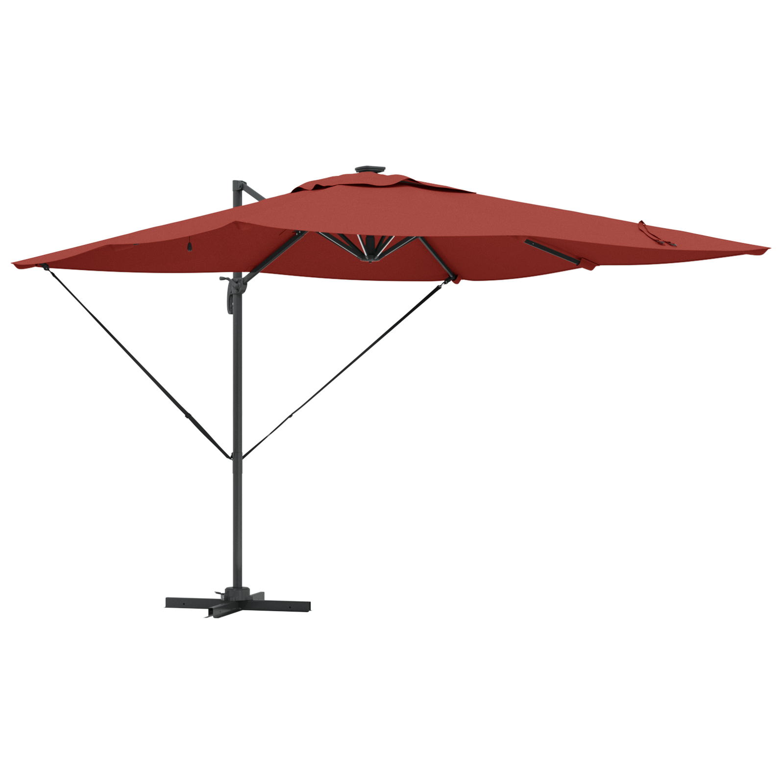 Umbrelă Cantilever Roma cu LED-uri Terracotta 286x285x270 cm Aluminiu GartenMobel Dekor