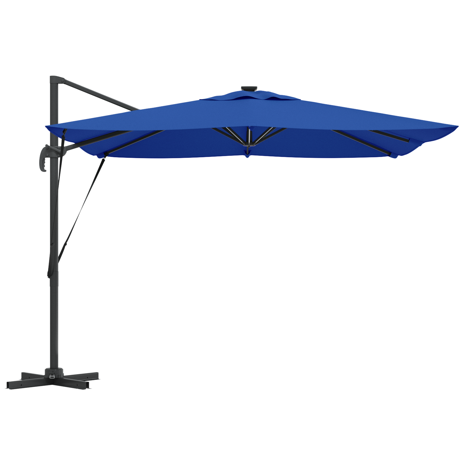 Umbrelă cantilever Roma cu LED-uri Albastru azur 286x285x270 cm Aluminiu GartenMobel Dekor