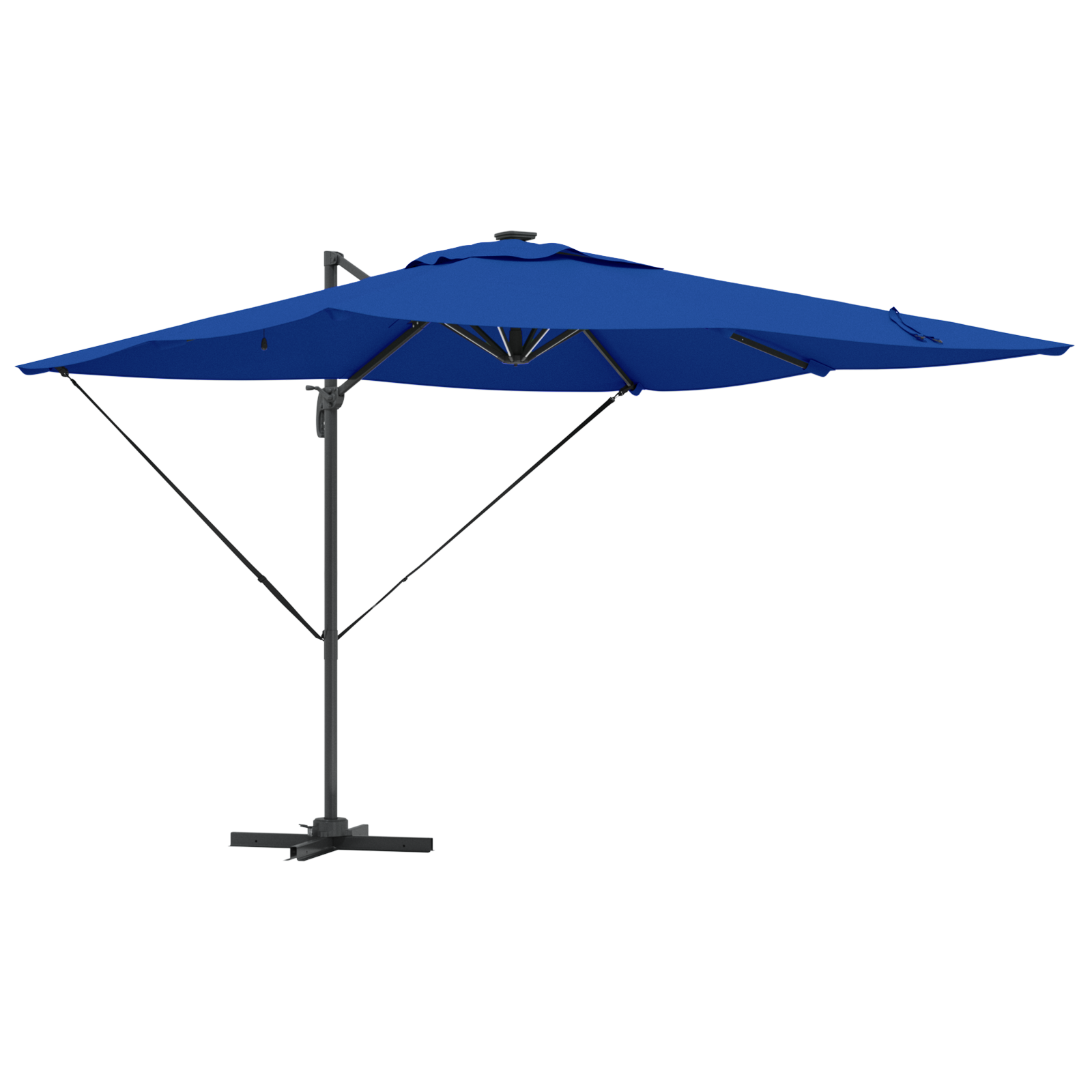 Umbrelă cantilever Roma cu LED-uri Albastru azur 286x285x270 cm Aluminiu GartenMobel Dekor