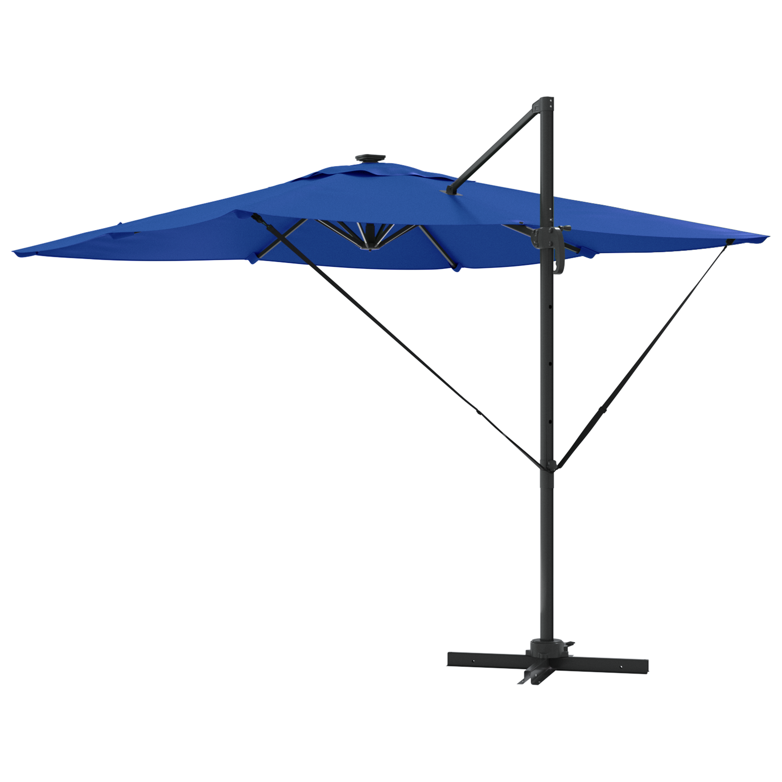 Umbrelă cantilever Roma cu LED-uri Albastru azur 286x285x270 cm Aluminiu GartenMobel Dekor