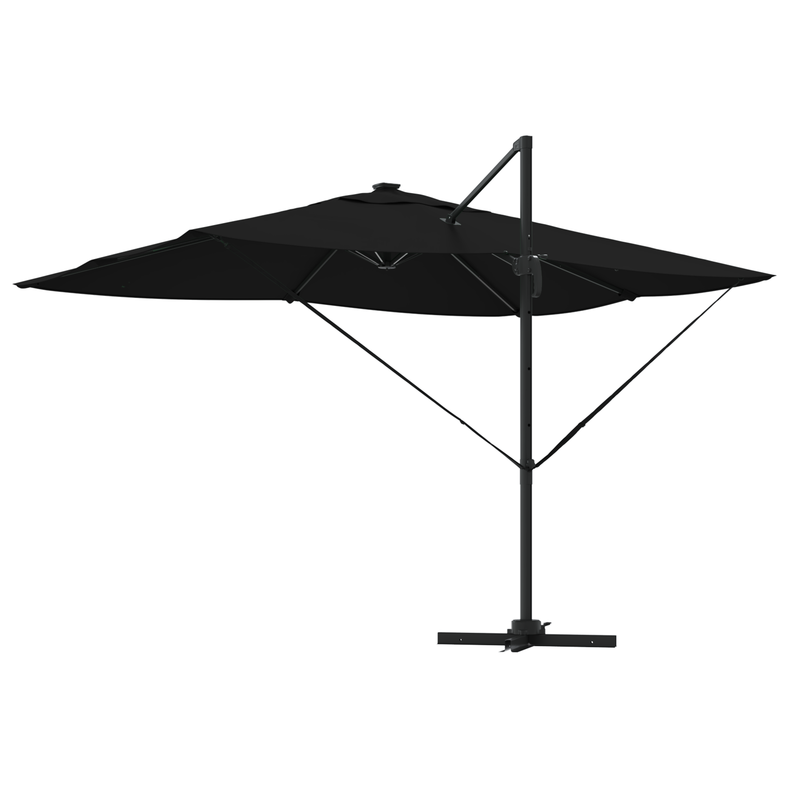 Umbrela cantilever Roma cu LED-uri Neagră 352x251x265 cm Aluminiu GartenMobel Dekor