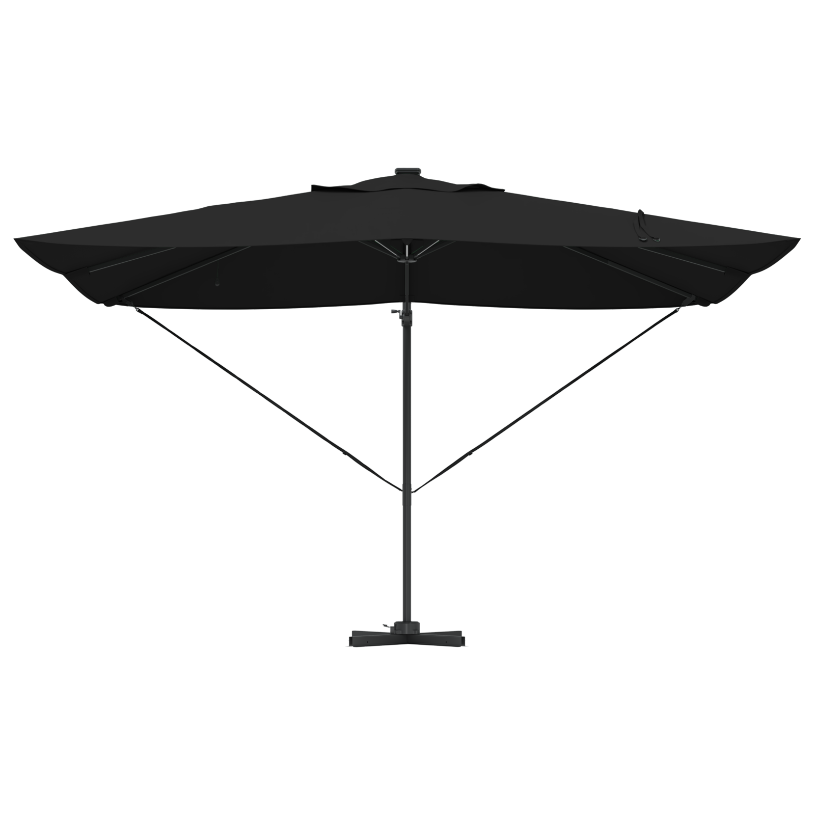 Umbrela cantilever Roma cu LED-uri Neagră 352x251x265 cm Aluminiu GartenMobel Dekor
