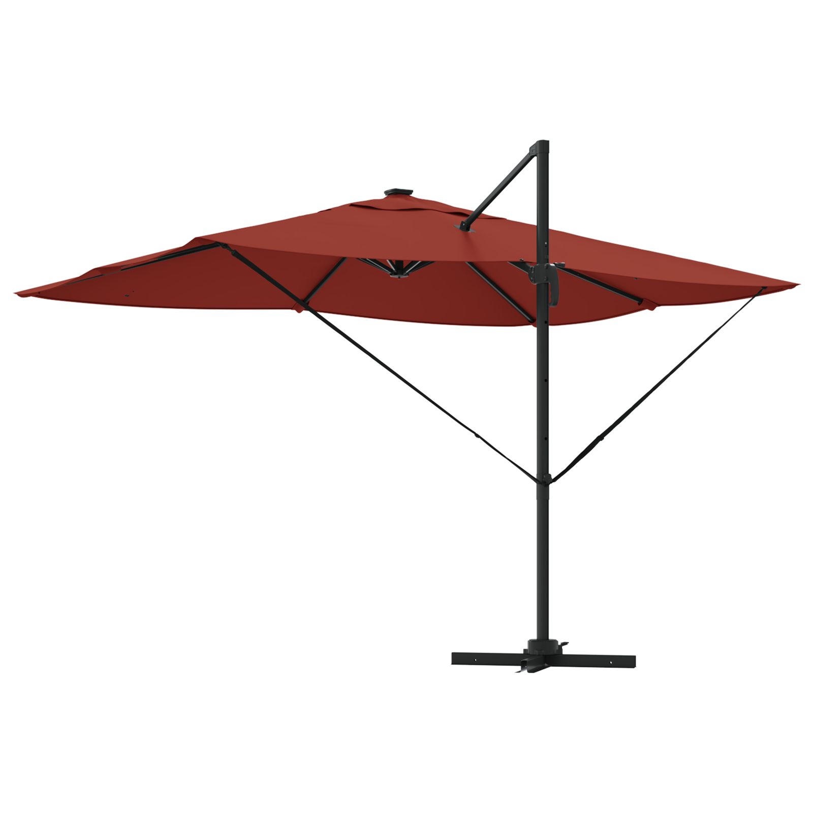 Umbrela cantilever Roma cu LED-uri Teracotă 352x251x265 cm Aluminiu GartenMobel Dekor