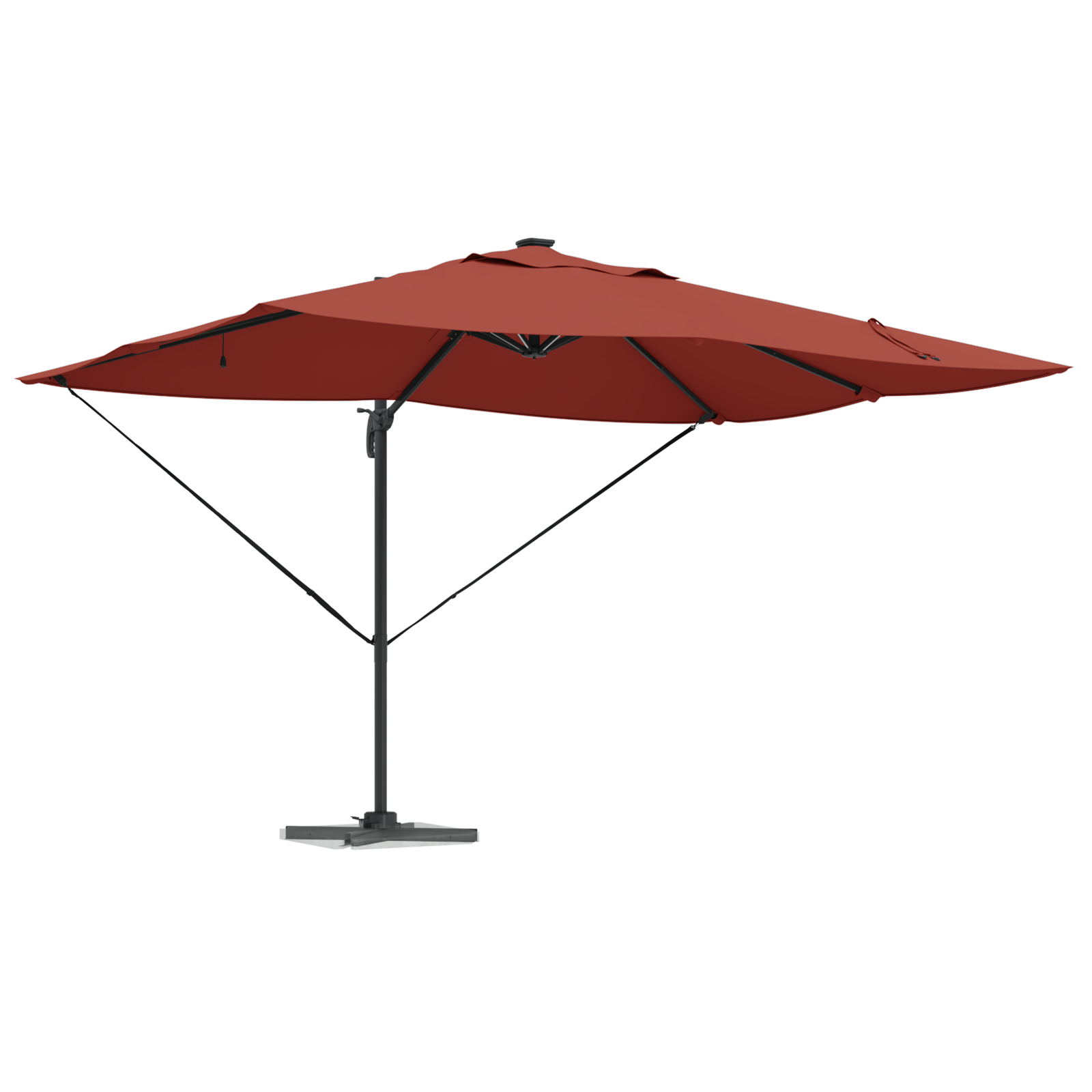 Umbrela cantilever Roma cu LED-uri Teracotă 352x251x265 cm Aluminiu GartenMobel Dekor