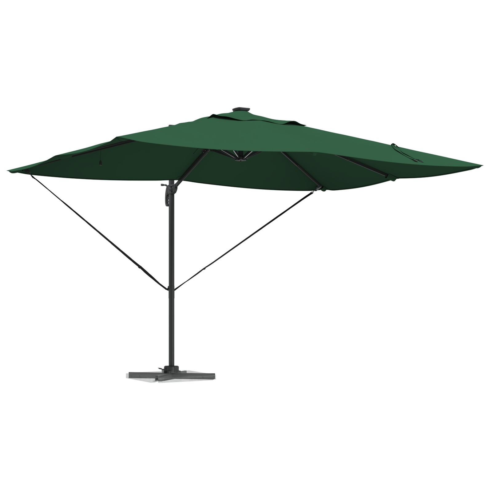 Umbrela cantilever Roma cu LED-uri Verde 352x251x265 cm Aluminiu GartenMobel Dekor