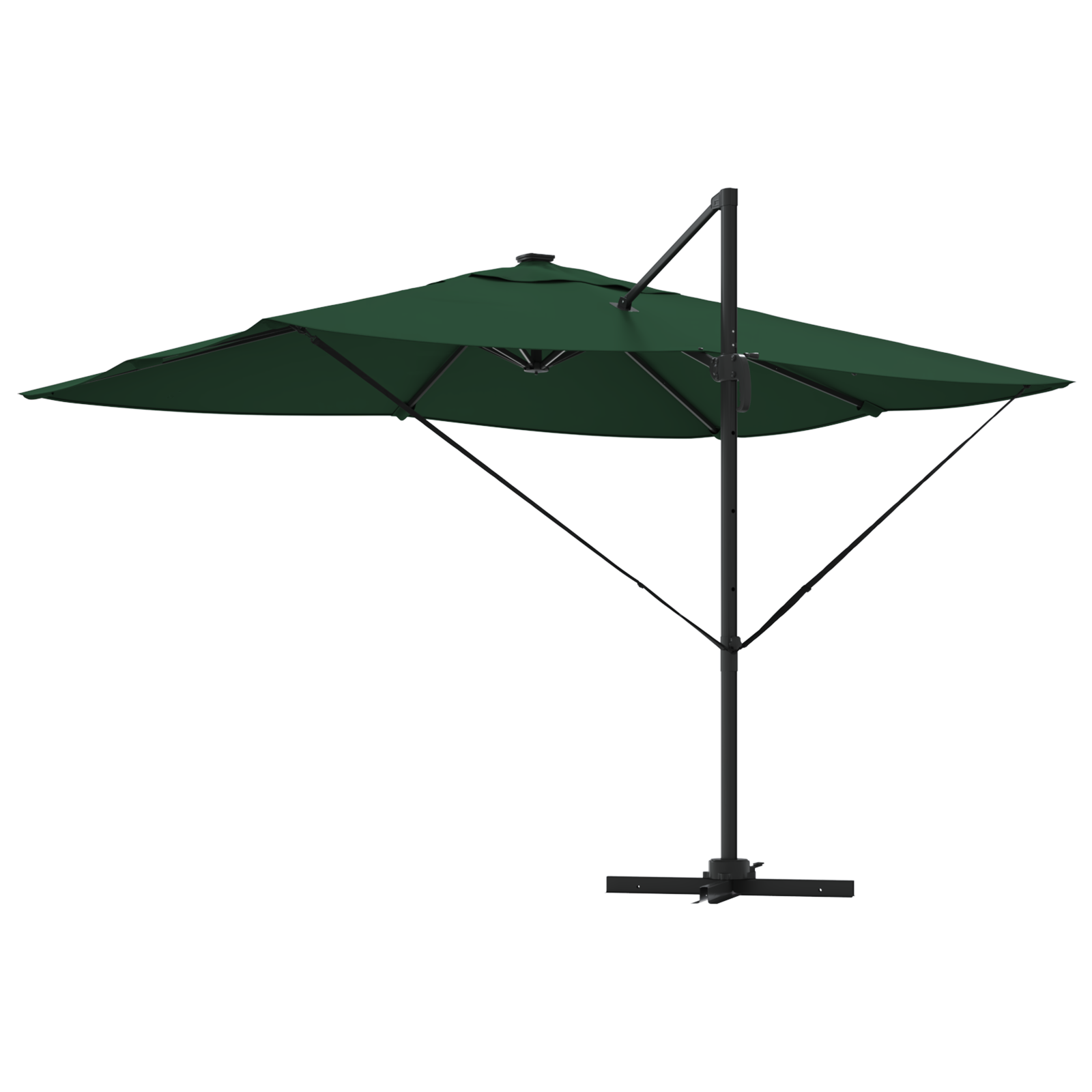Umbrela cantilever Roma cu LED-uri Verde 352x251x265 cm Aluminiu GartenMobel Dekor