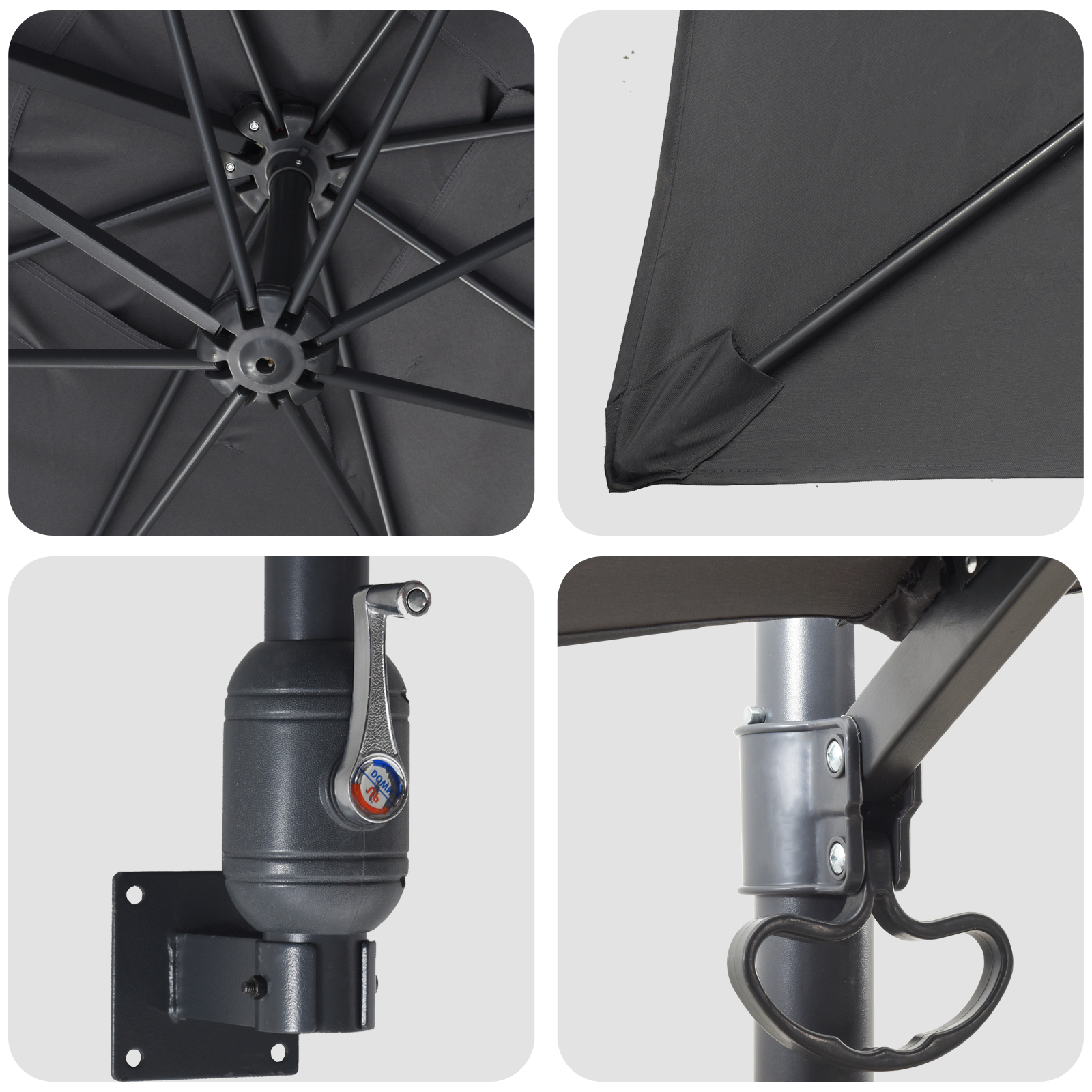 Umbrelă de exterior Antracit Poliester, Oțel vopsit electrostatic GartenMobel Dekor