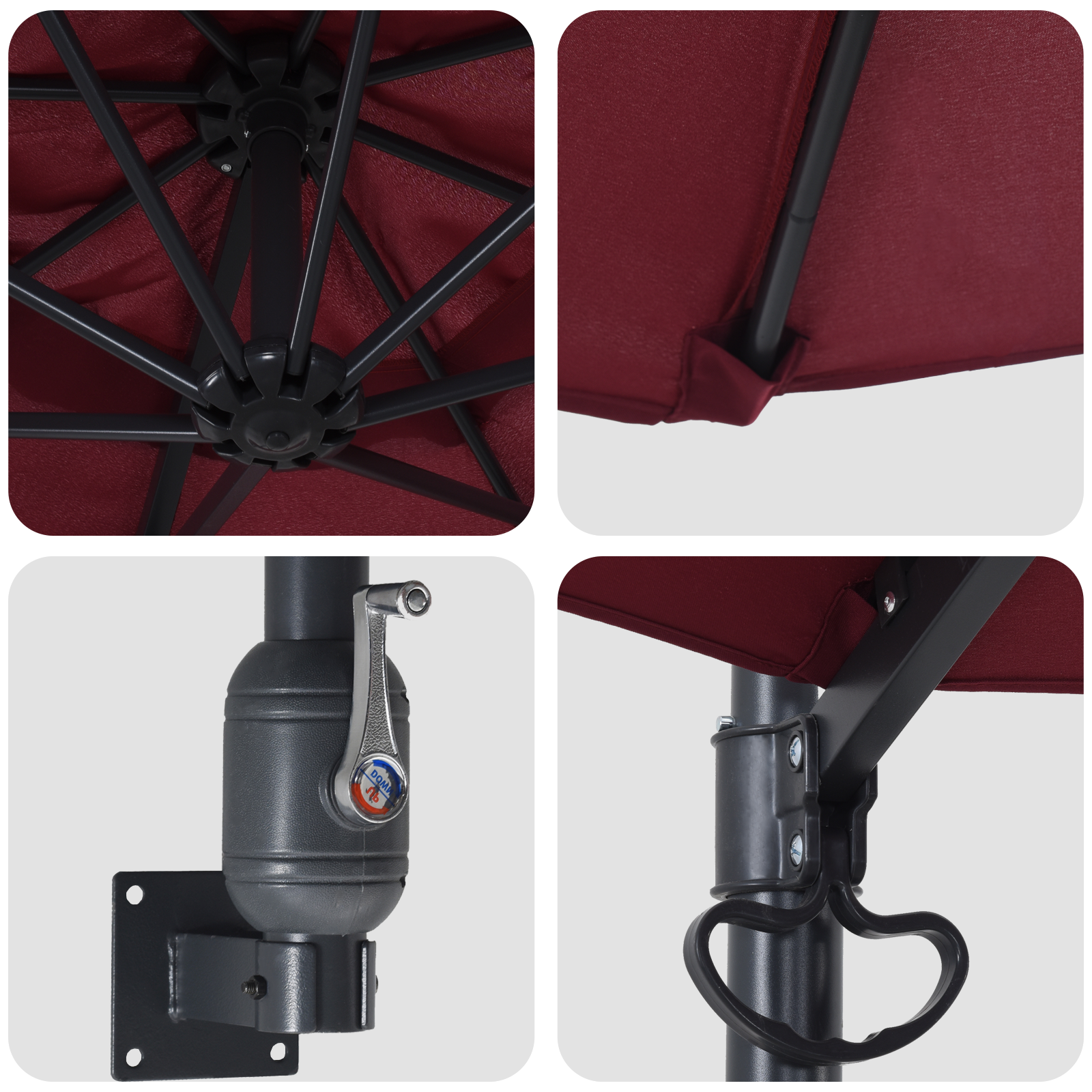 Umbrela de terasă Bordo Poliester Mare Pliabilă Umbra de terasă GartenMobel Dekor