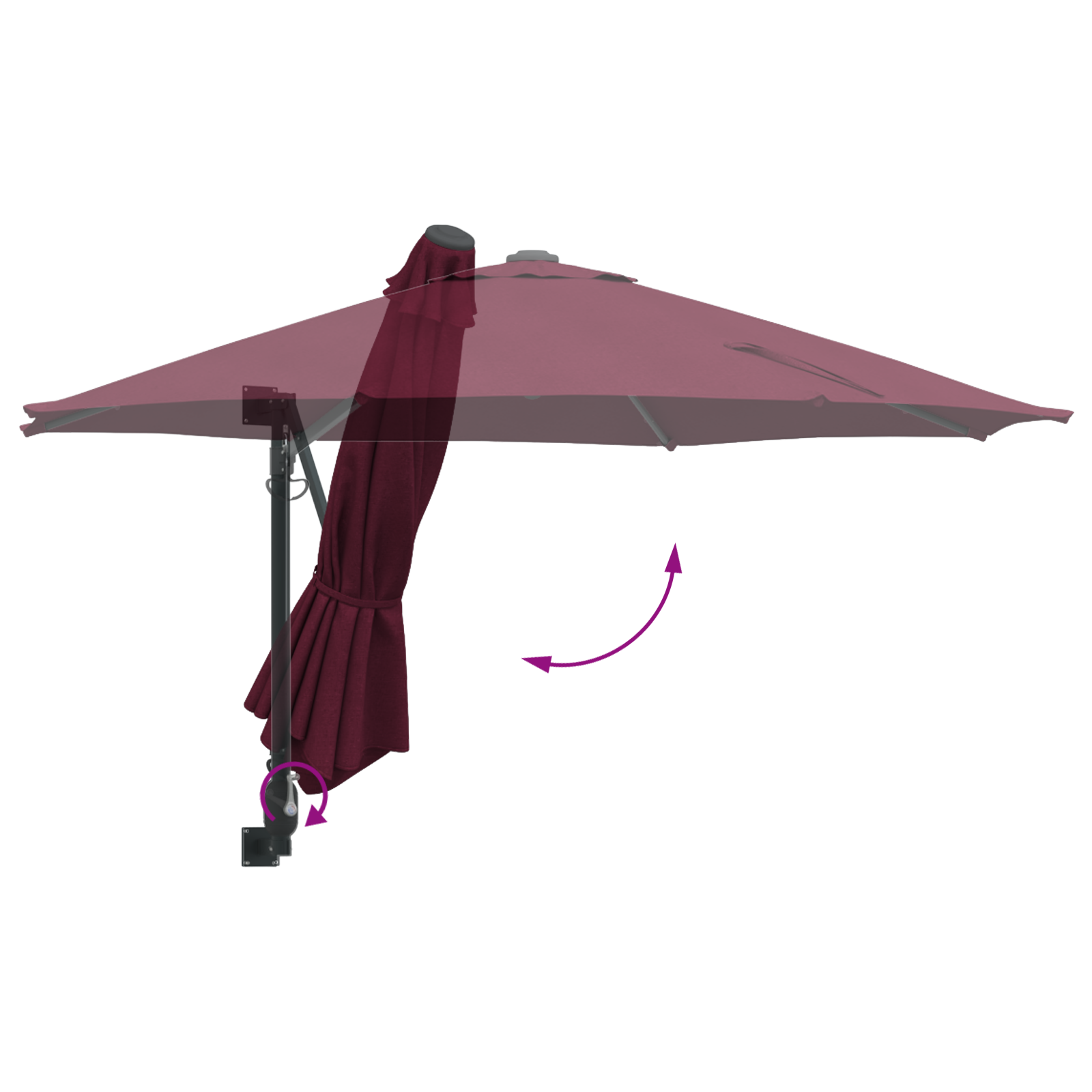 Umbrela de terasă Bordo Poliester Mare Pliabilă Umbra de terasă GartenMobel Dekor