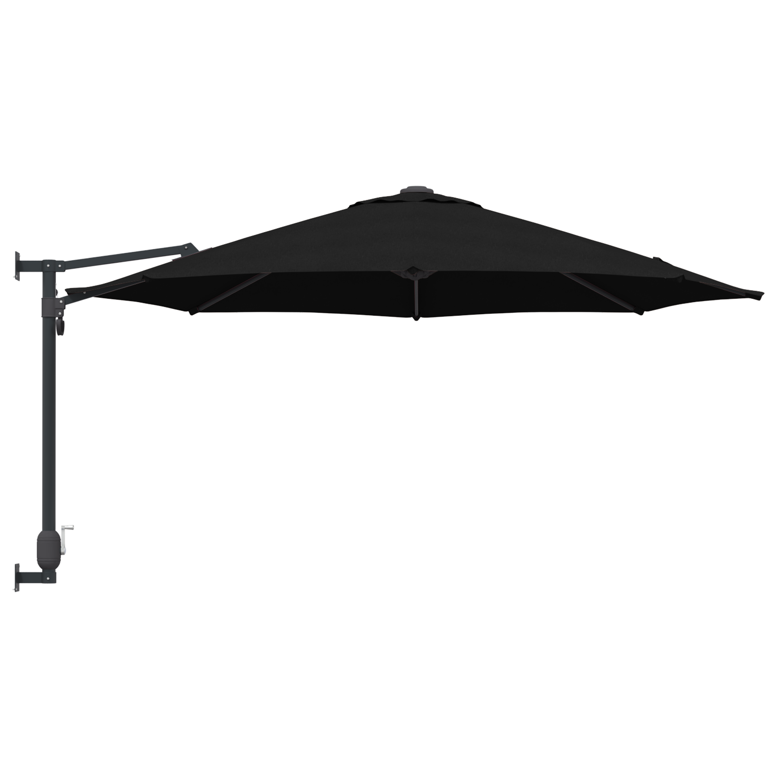 Umbrela de terasă Neagră Poliester, Oțel vopsit electrostatic Mare GartenMobel Dekor