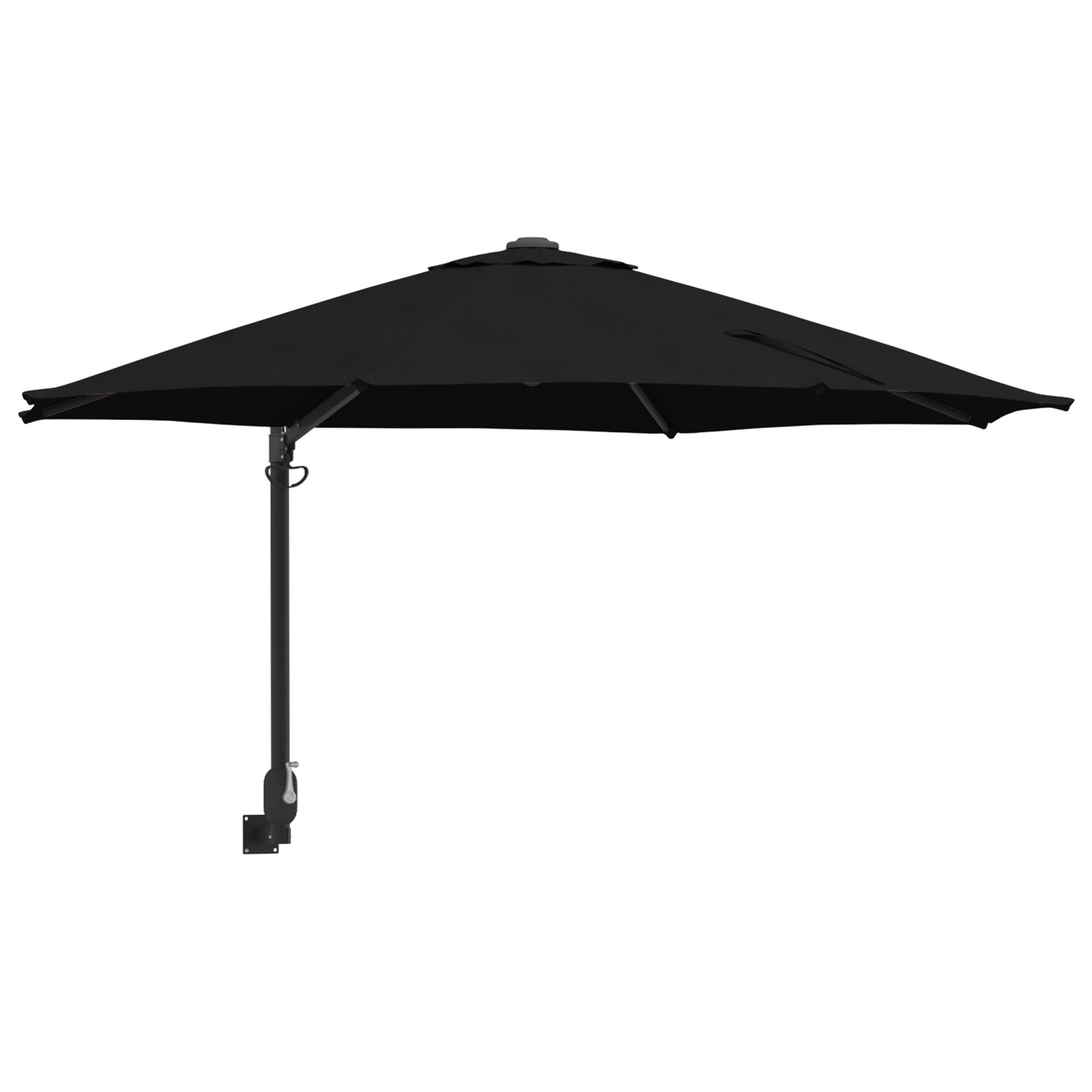 Umbrela de terasă Neagră Poliester, Oțel vopsit electrostatic Mare GartenMobel Dekor