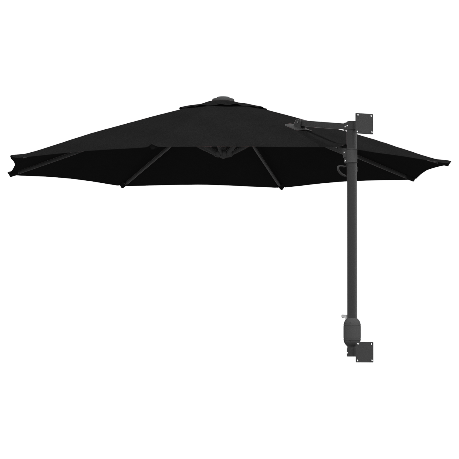 Umbrela de terasă Neagră Poliester, Oțel vopsit electrostatic Mare GartenMobel Dekor