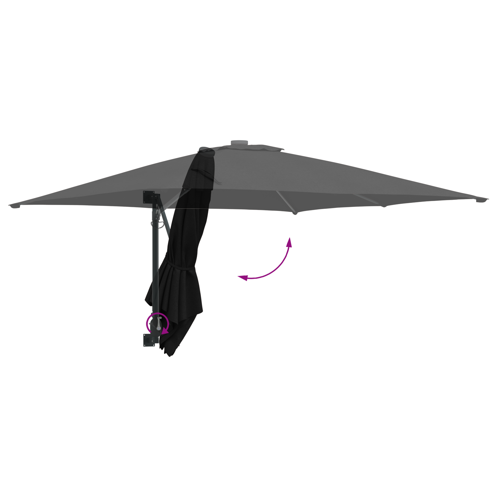 Umbrelă de terasă Negru Poliester, Oțel Mare Înclinabil GartenMobel Dekor